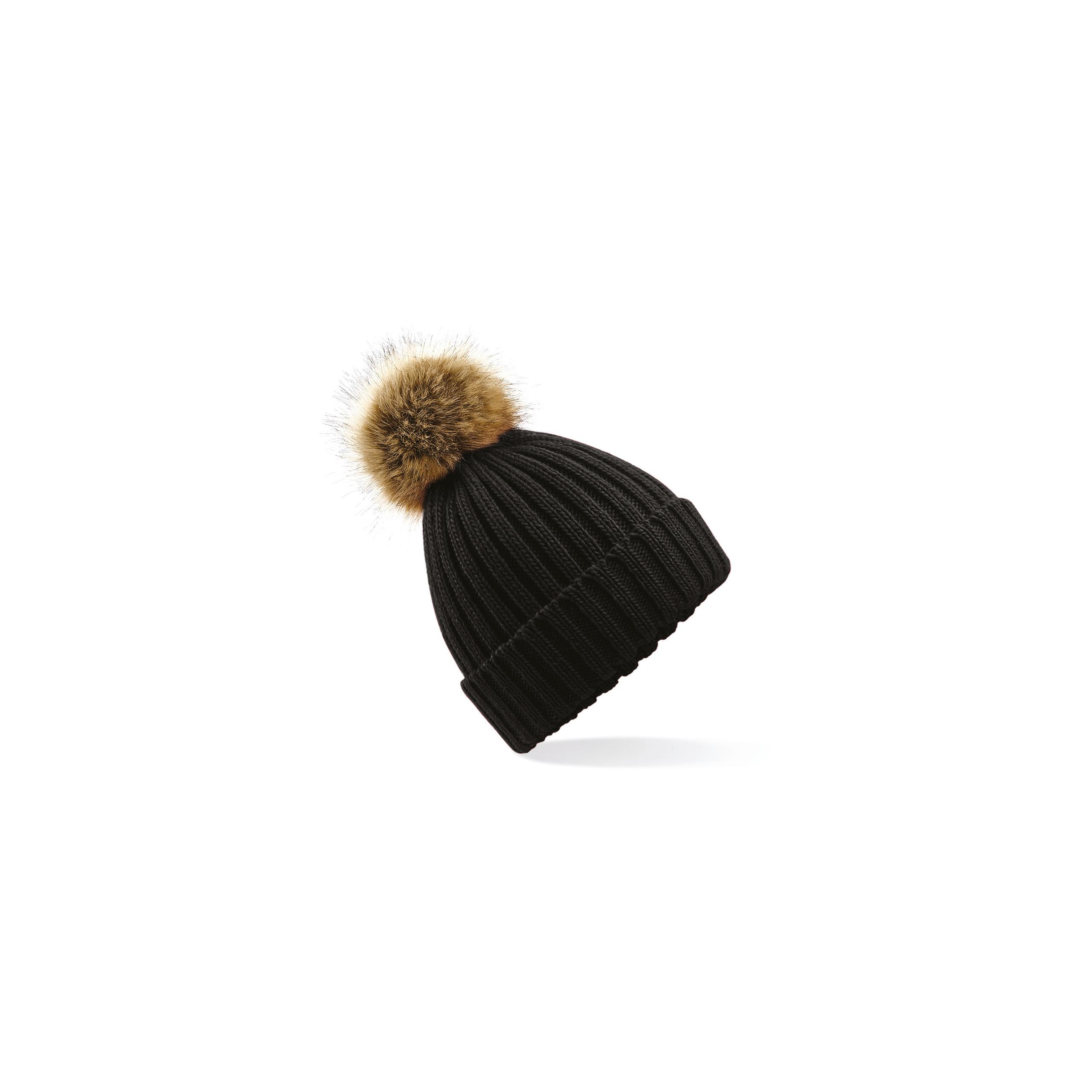 Beechfield - BONNET AVEC POMPON - Black - One Size