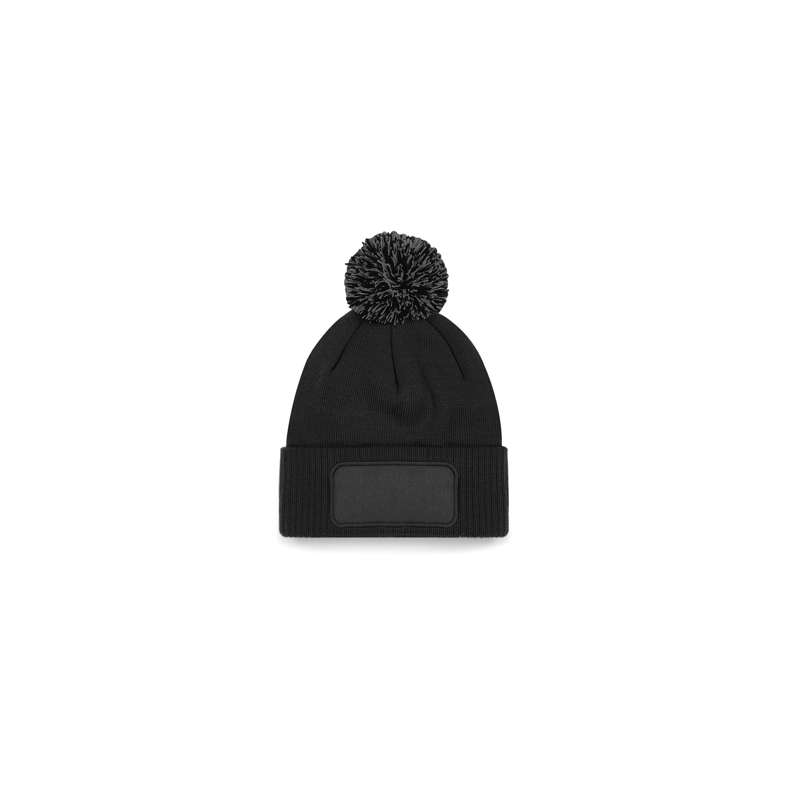 Beechfield - BONNET À POMPON PATCH SNOWSTAR® - Black / Graphite Grey - One Size