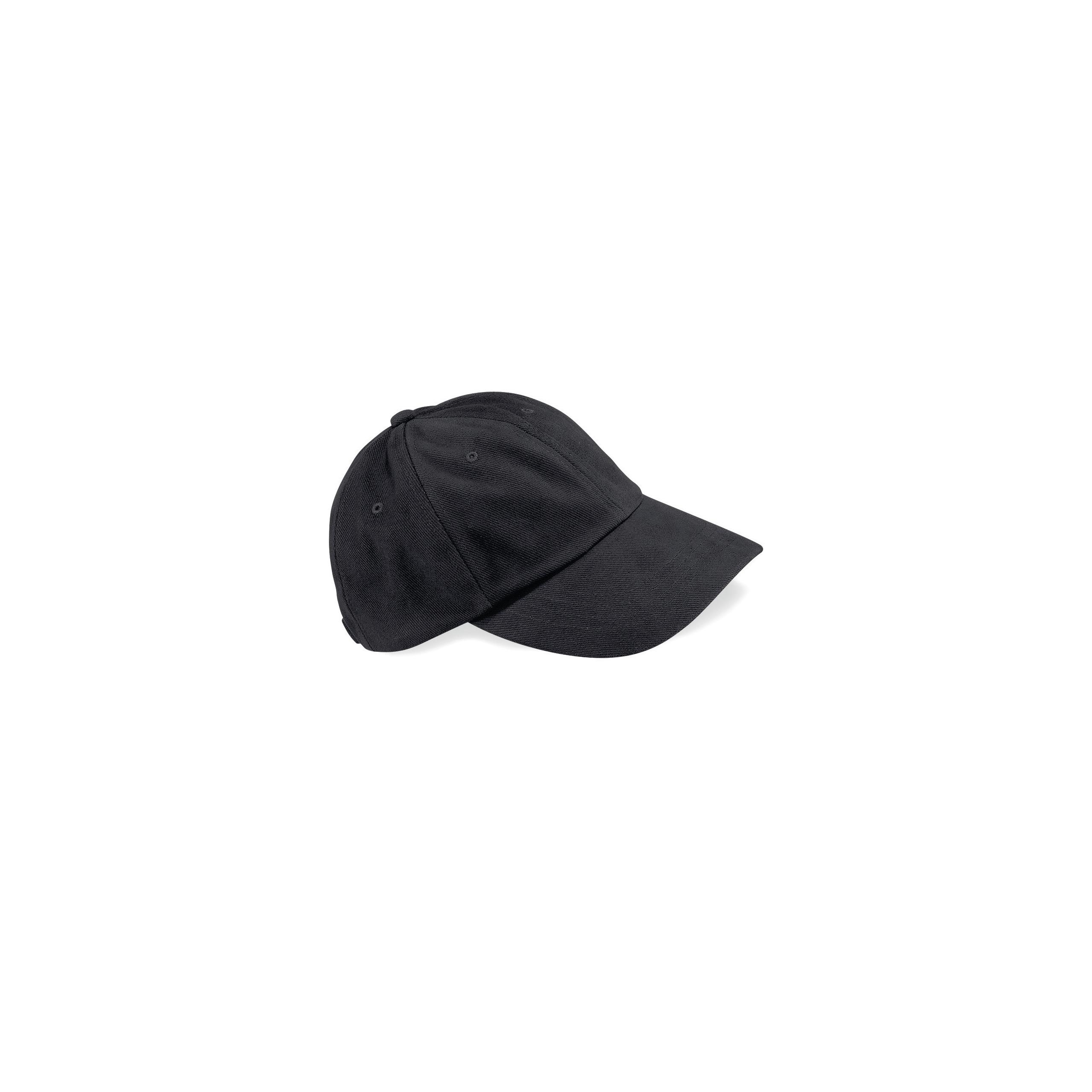 Beechfield - Casquette homme profil bas en coton brossé - 6 panneaux - Black - One Size