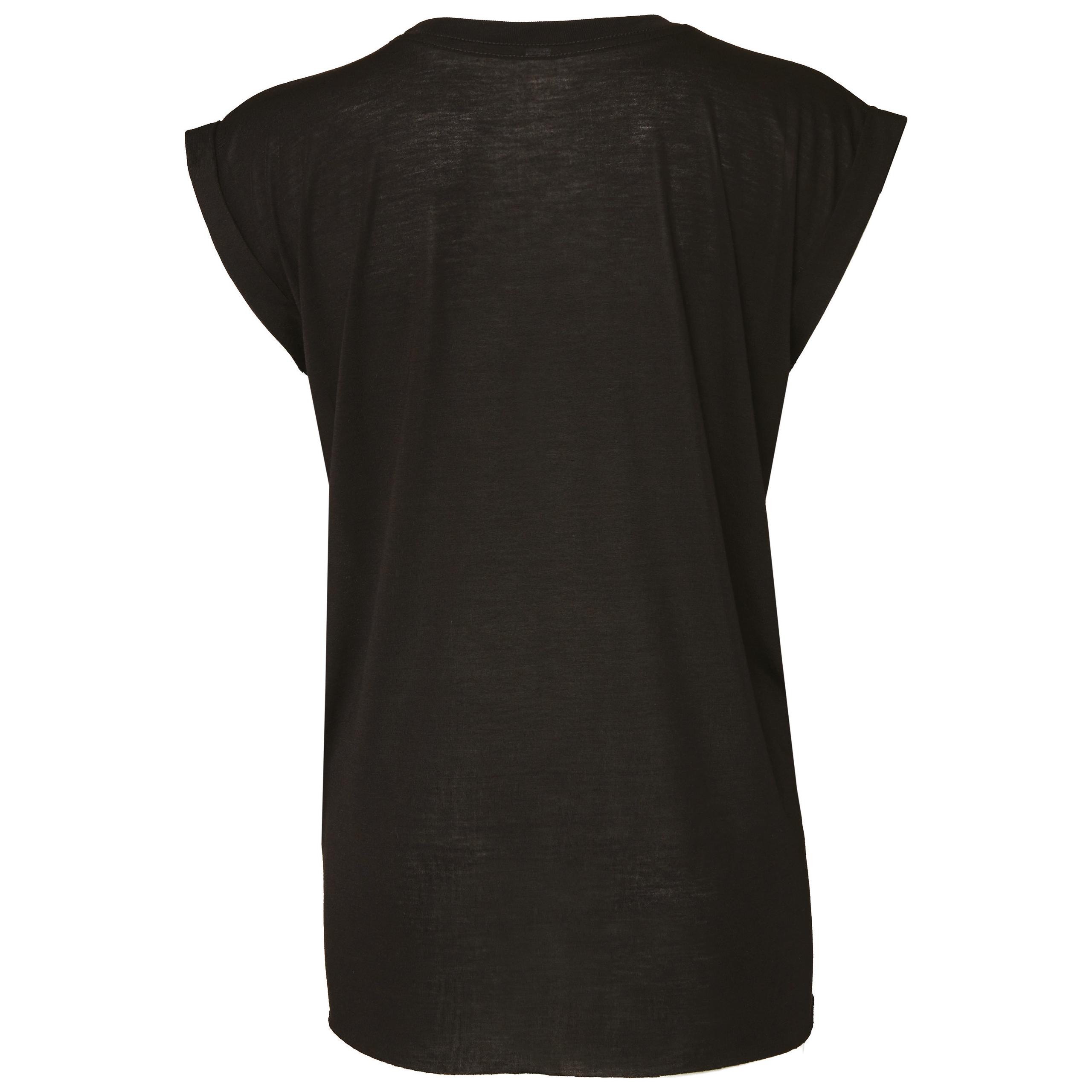 Bella + Canvas - T-shirt Flowy à manches roulottées - Black - L