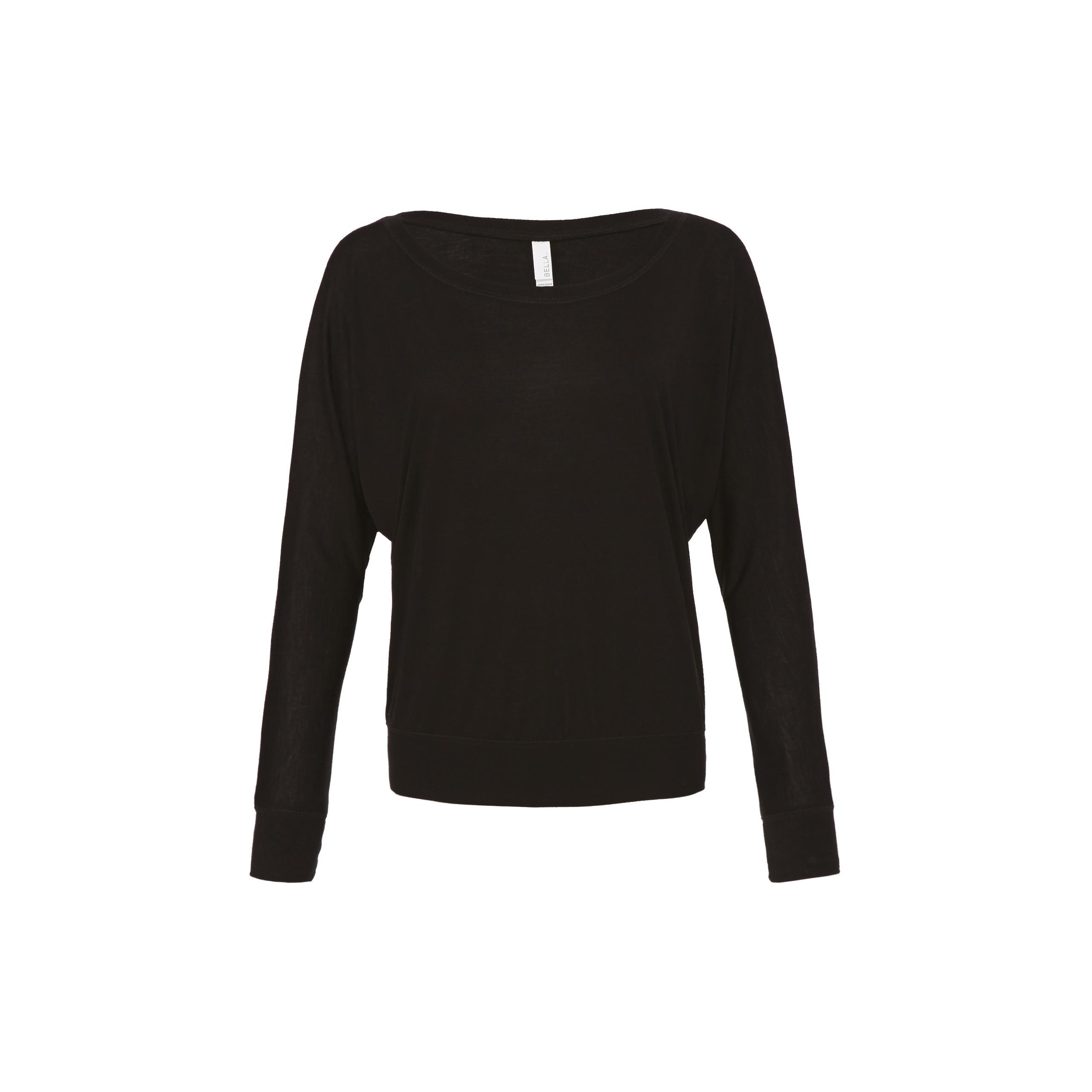 Bella + Canvas - T-SHIRT FLOWY DOLMAN MANCHES LONGUES - Black - S