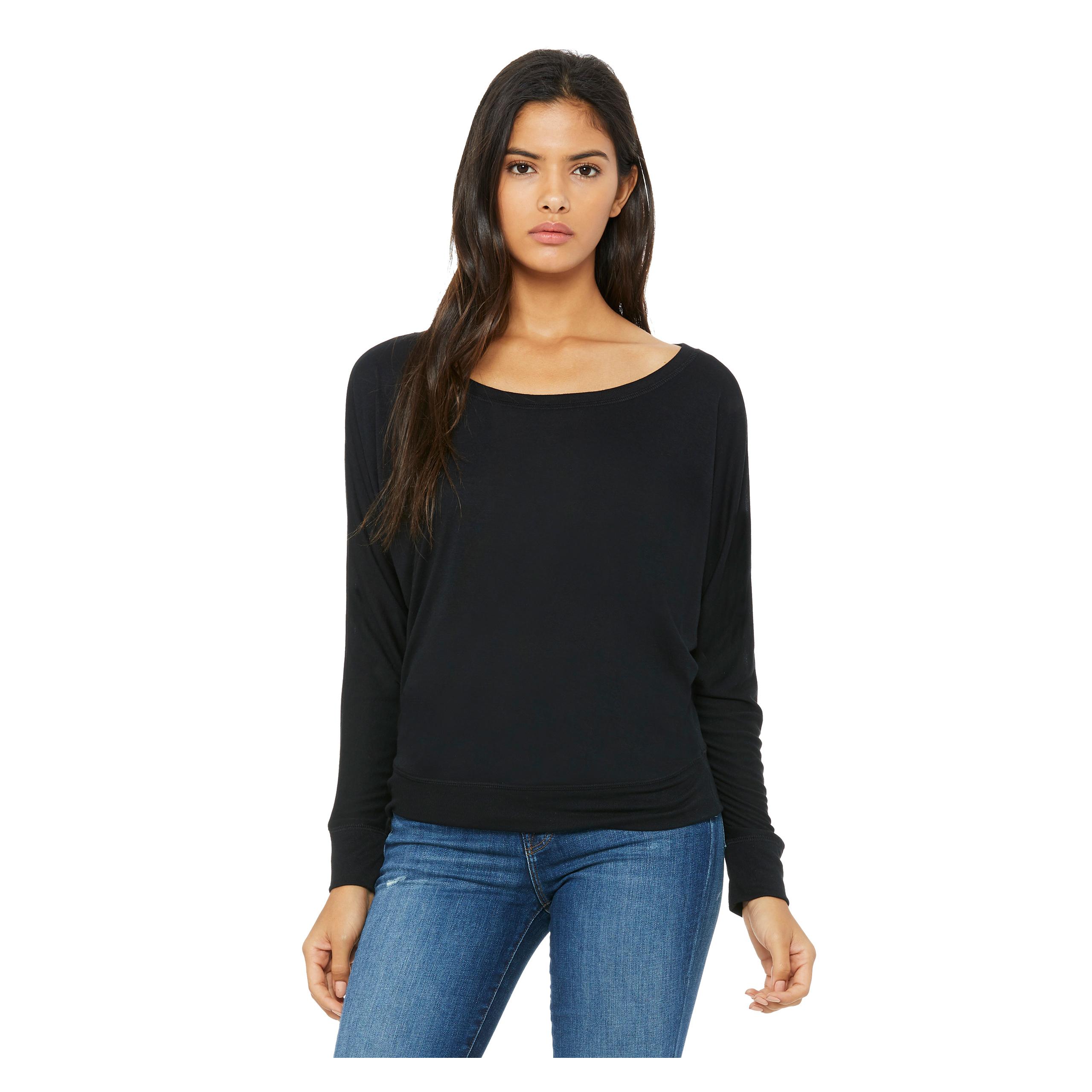 Bella + Canvas - T-SHIRT FLOWY DOLMAN MANCHES LONGUES - Black - S