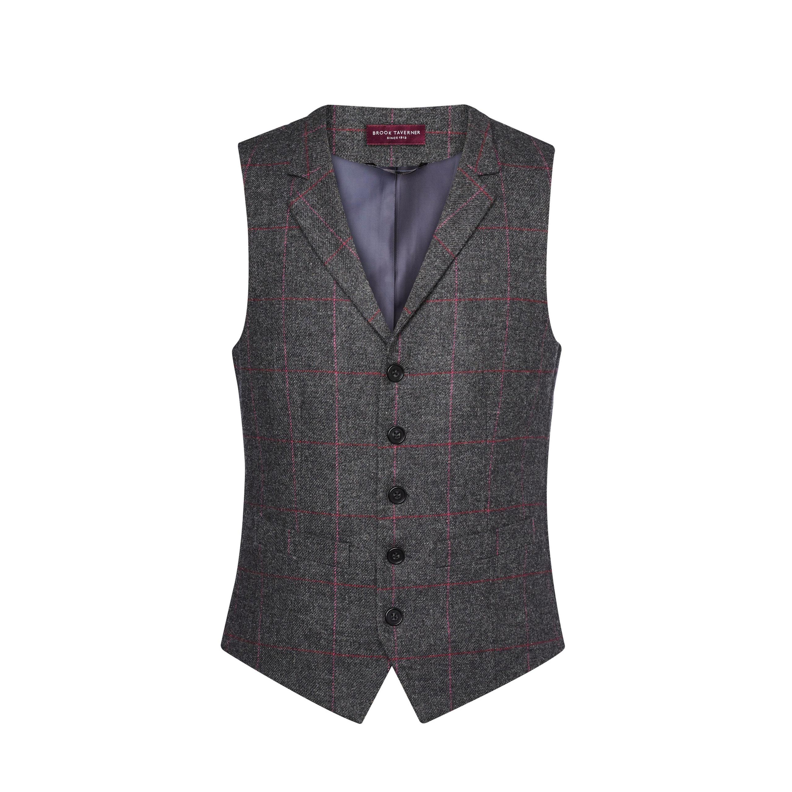 Brook Taverner - Gilet homme Memphis - Charcoal pink - L