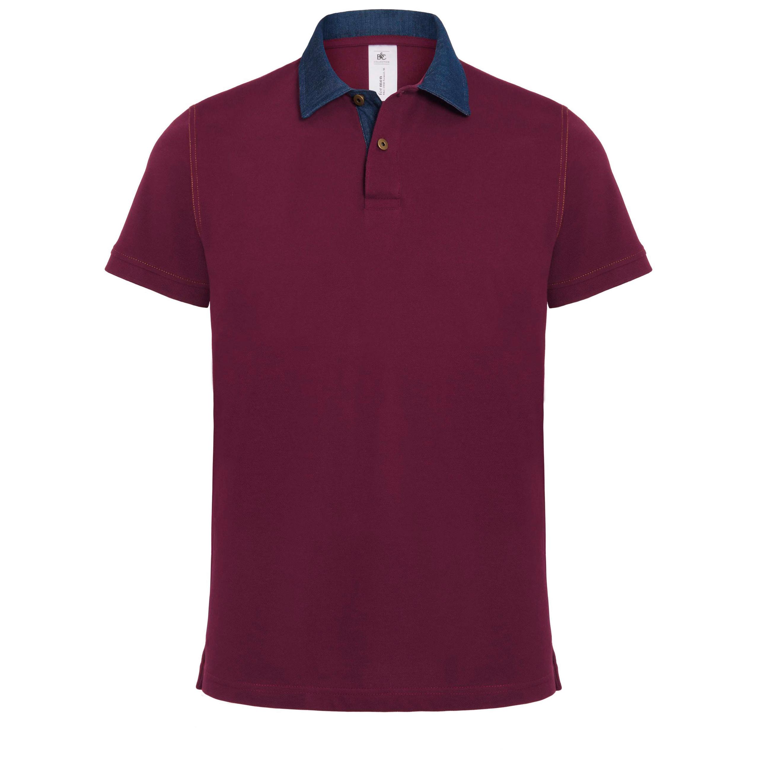 B&C - POLO HOMME DNM FORWARD - Denim / Burgundy - S