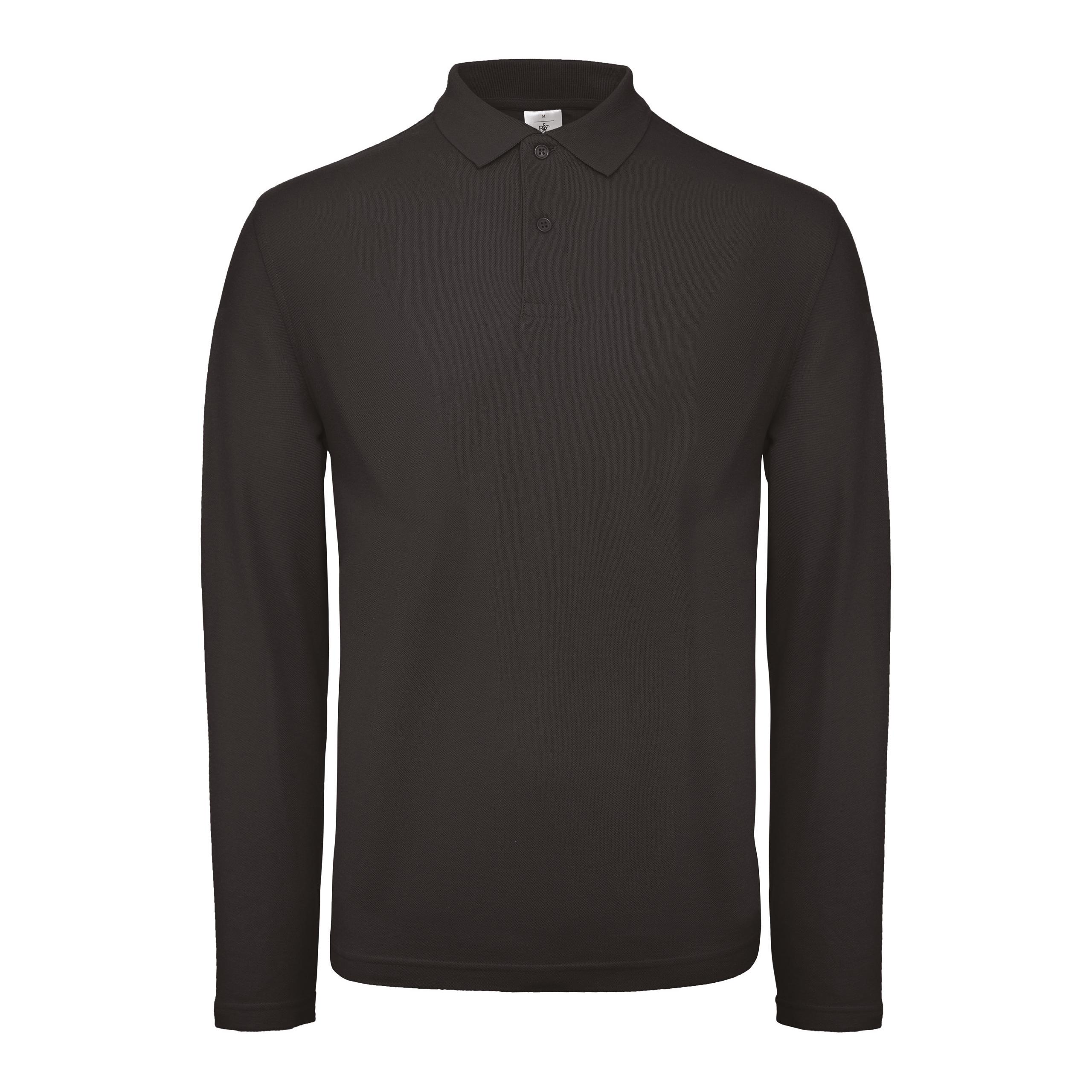 B&C - Polo homme ID.001 manches longues - Black - 3XL