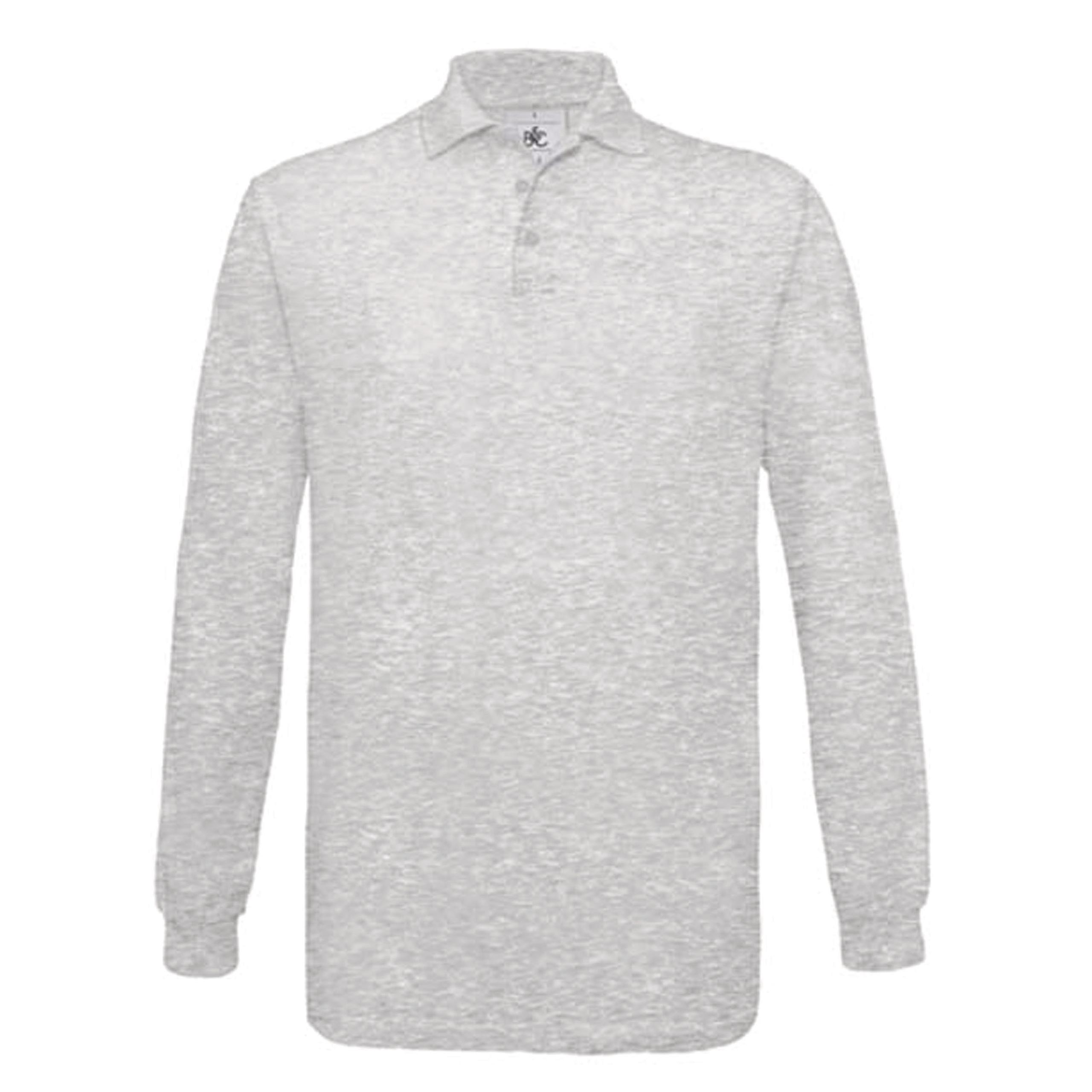 B&C - POLO HOMME SAFRAN MANCHES LONGUES - Ash - S