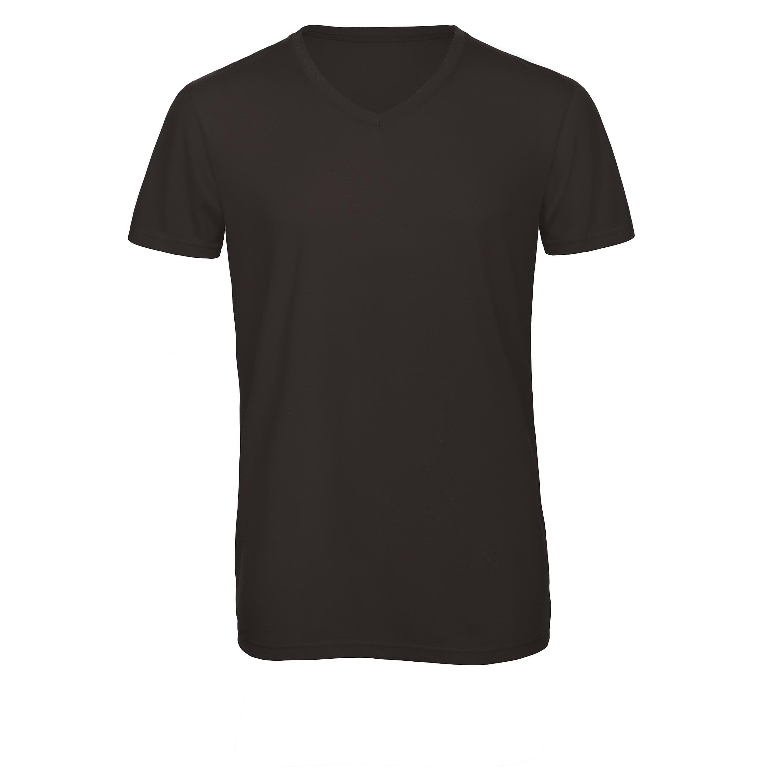 B&C - T-shirt Triblend col V Homme - Black - 3XL