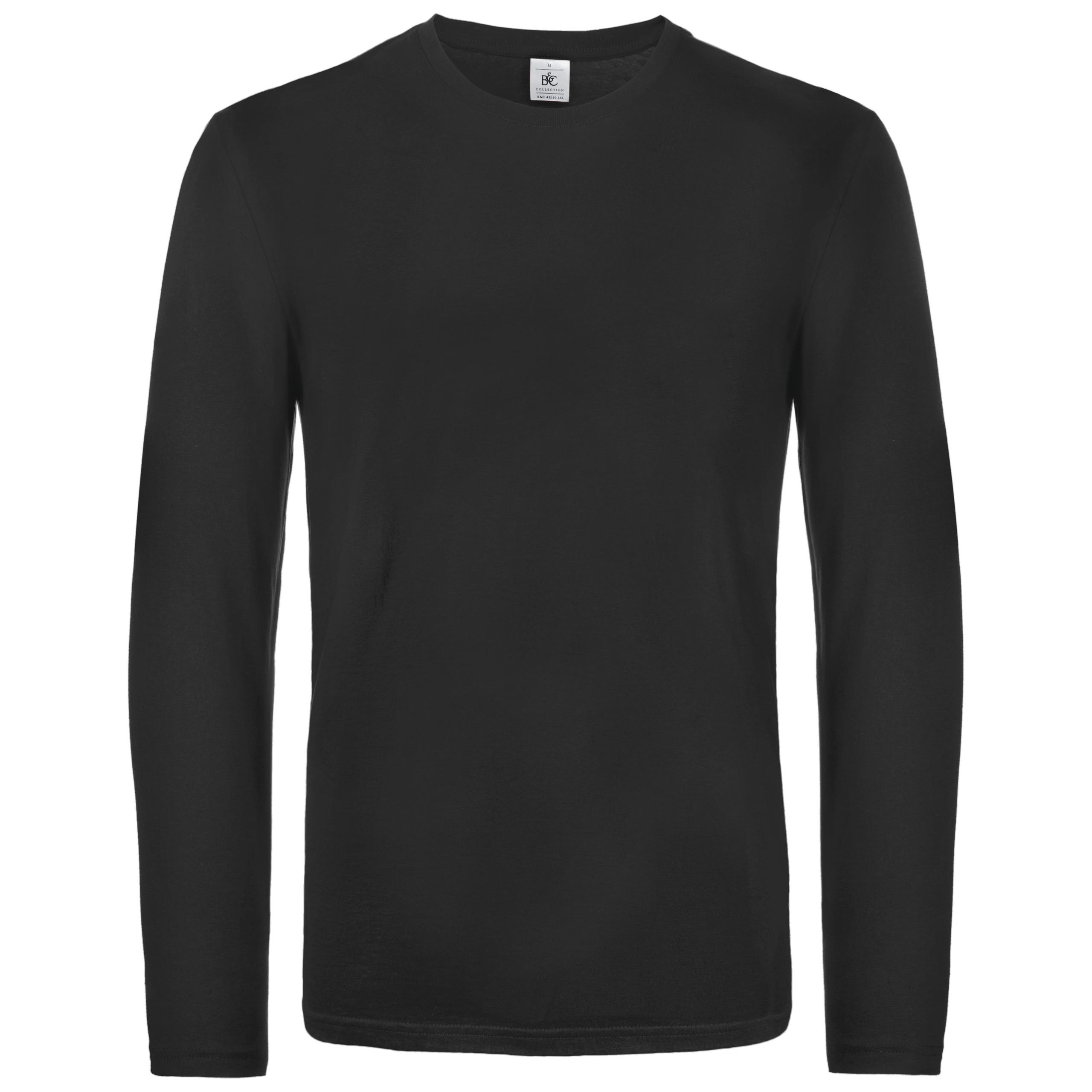 B&C - T-shirt homme manches longues #E190 - Black - 3XL