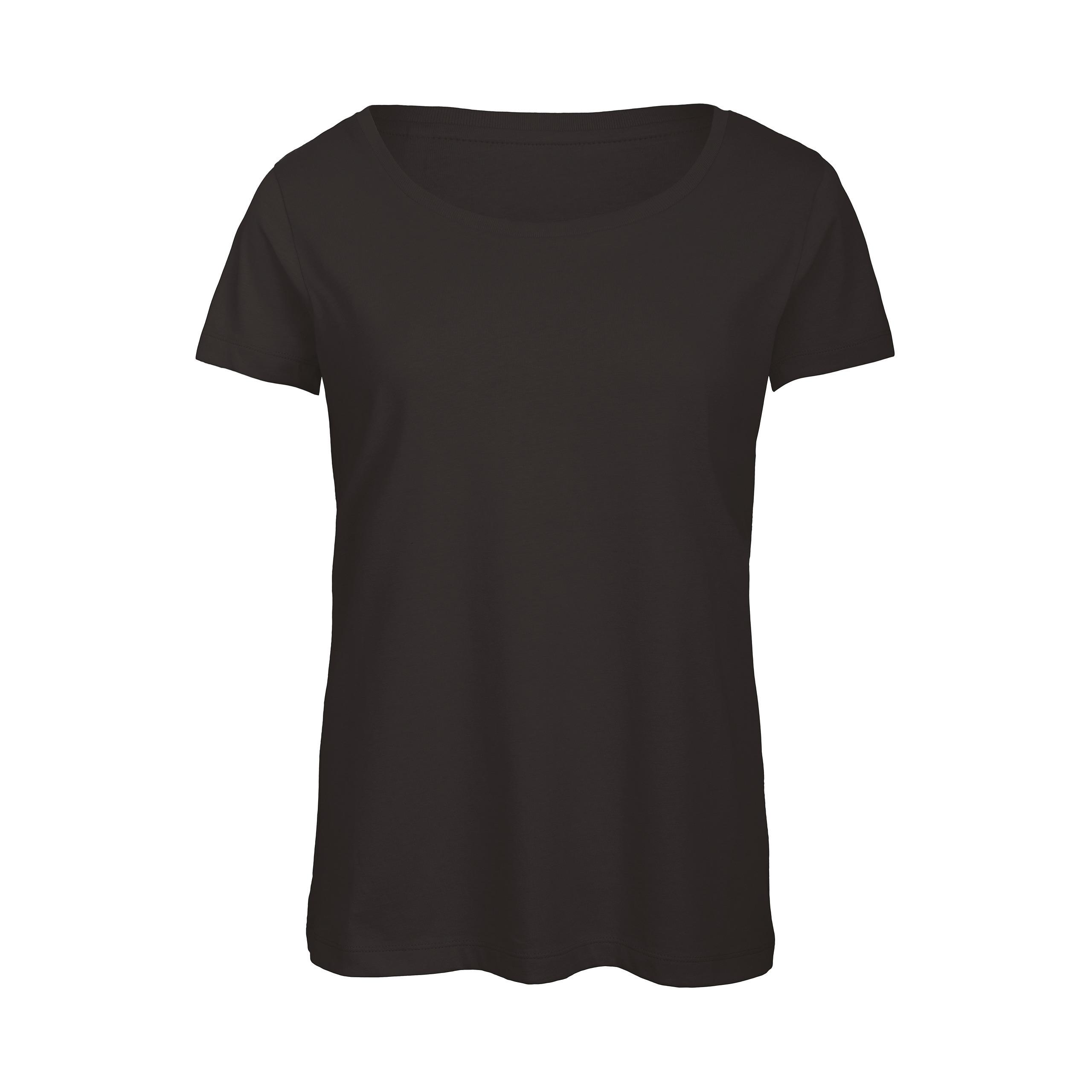 B&C - T-shirt Triblend col rond Femme - Black - S