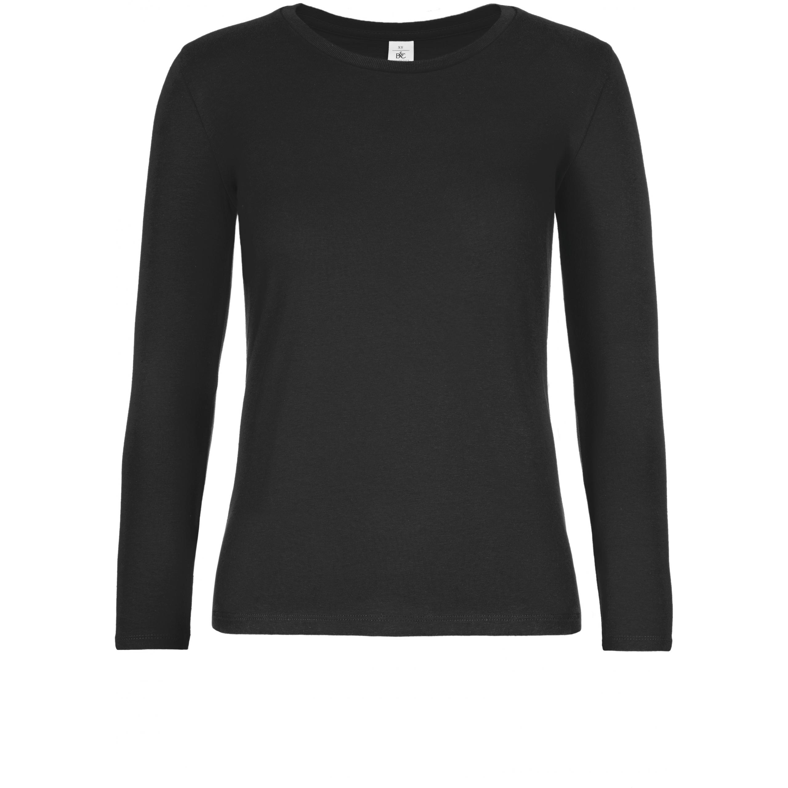 B&C - T-shirt manches longues femme #E190 - Black - 3XL