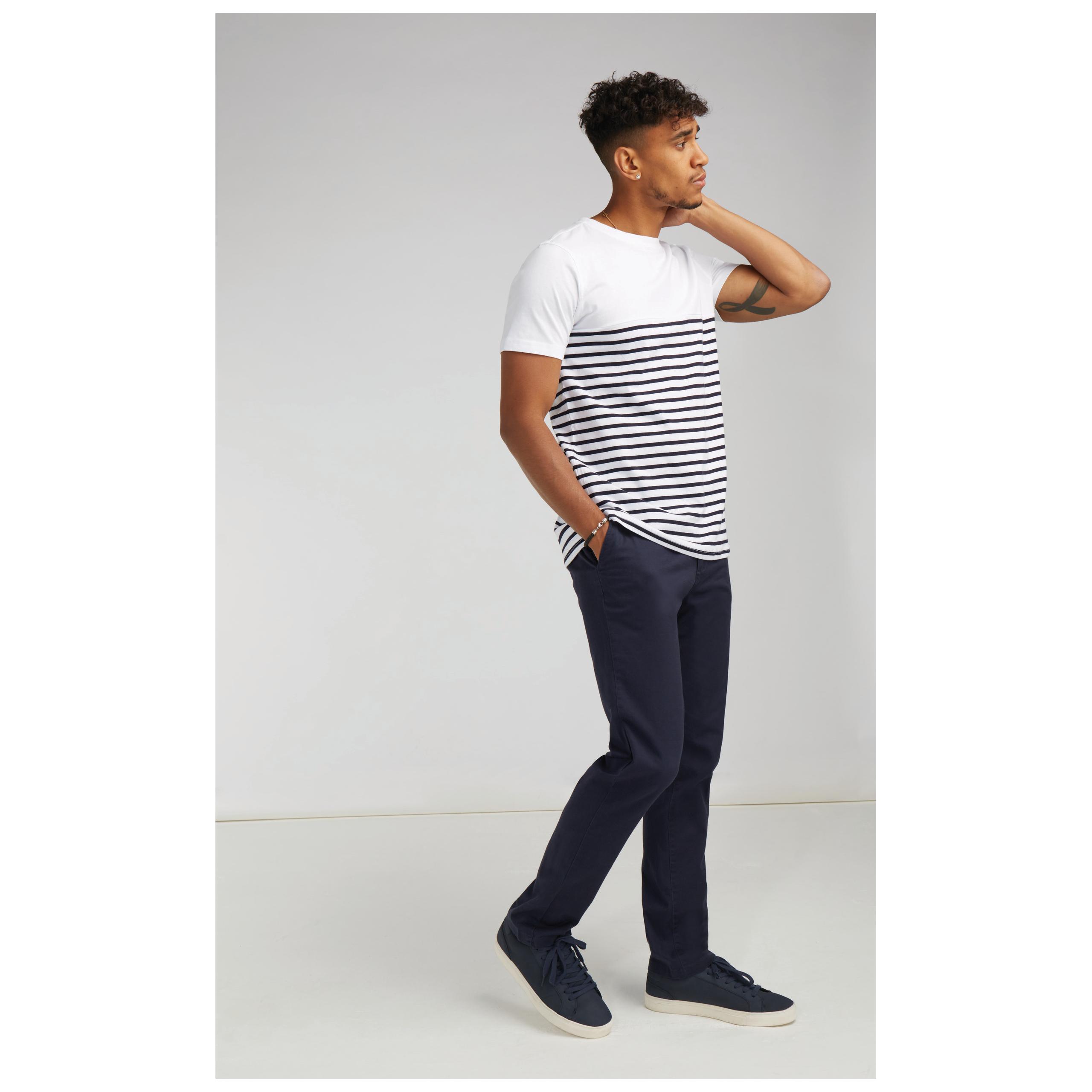 Front Row - T-SHIRT BRETON À MANCHES COURTES - Navy / White - XS