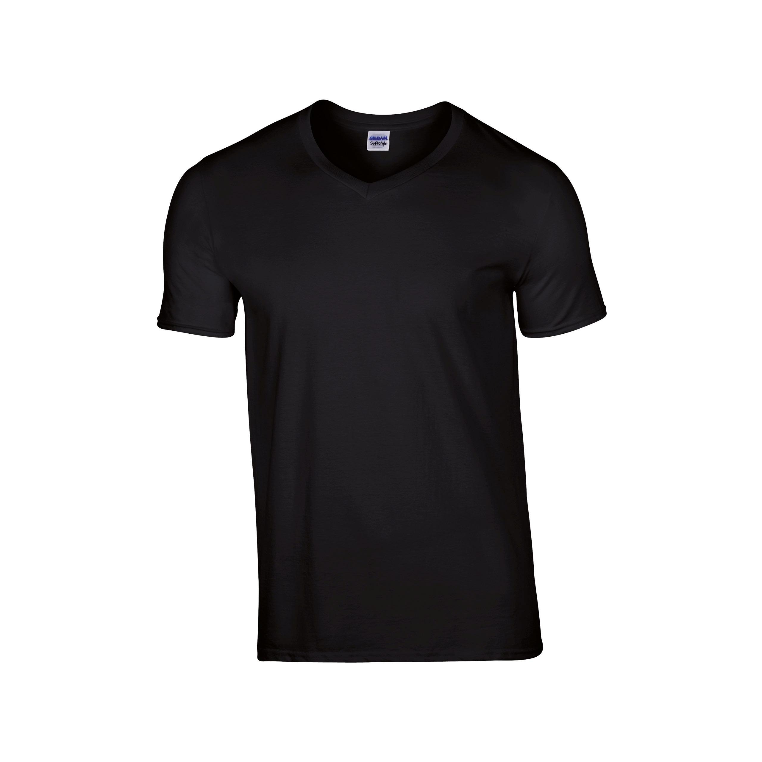 Gildan - T-shirt Homme Col V Premium - Black - S