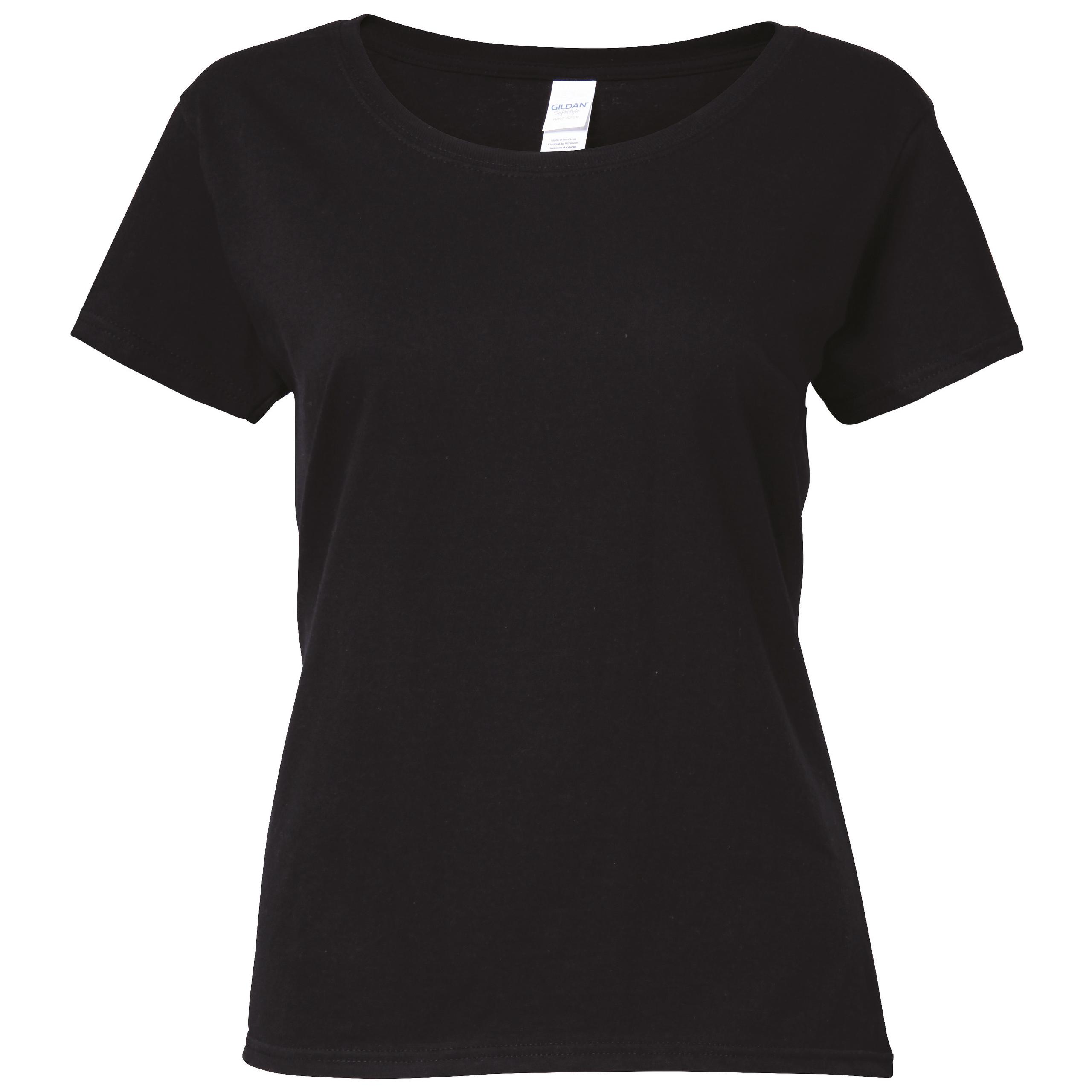 Gildan - T-Shirt Femme col bateau - Black - XXL