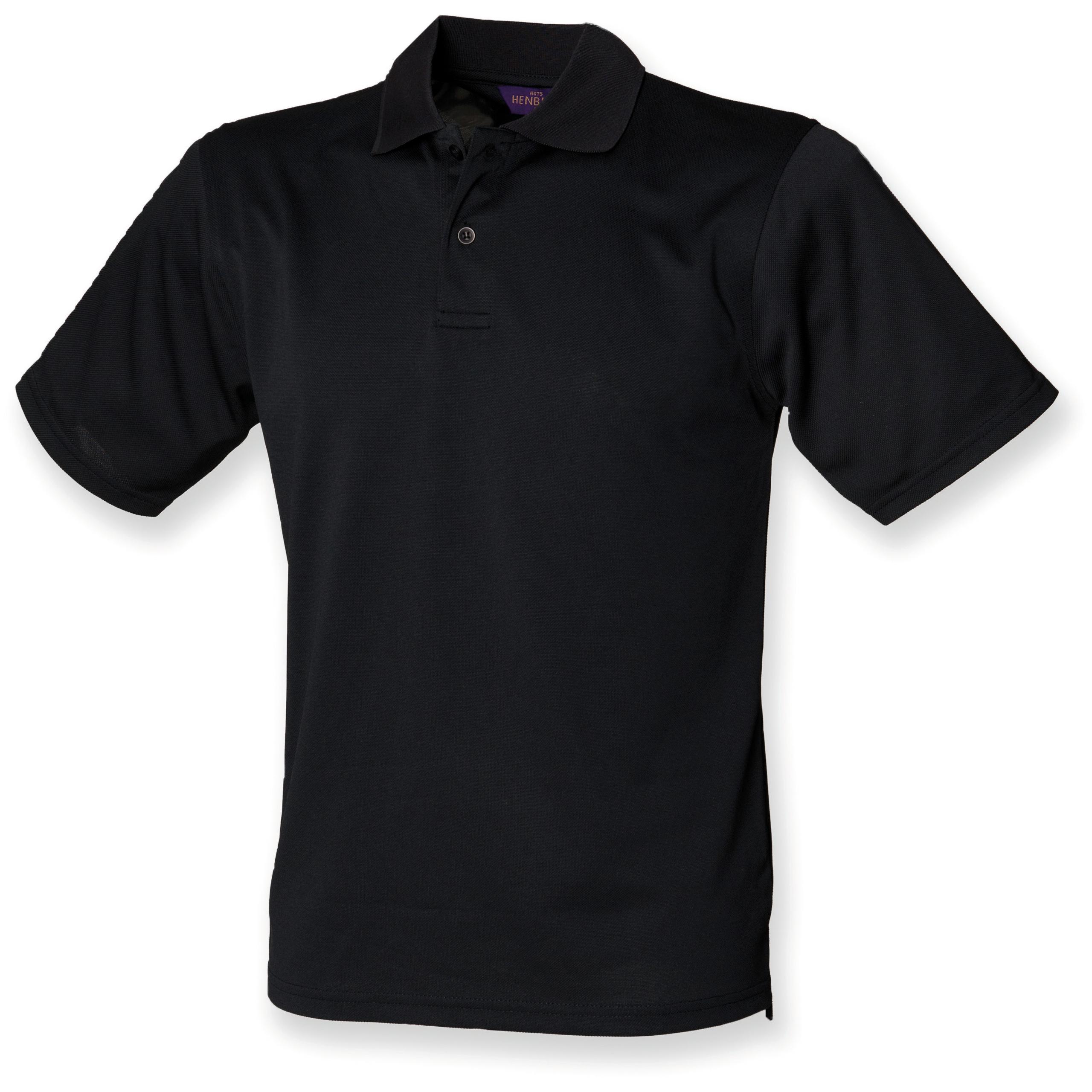 Henbury - POLO HOMME COOLPLUS - Black - XXL