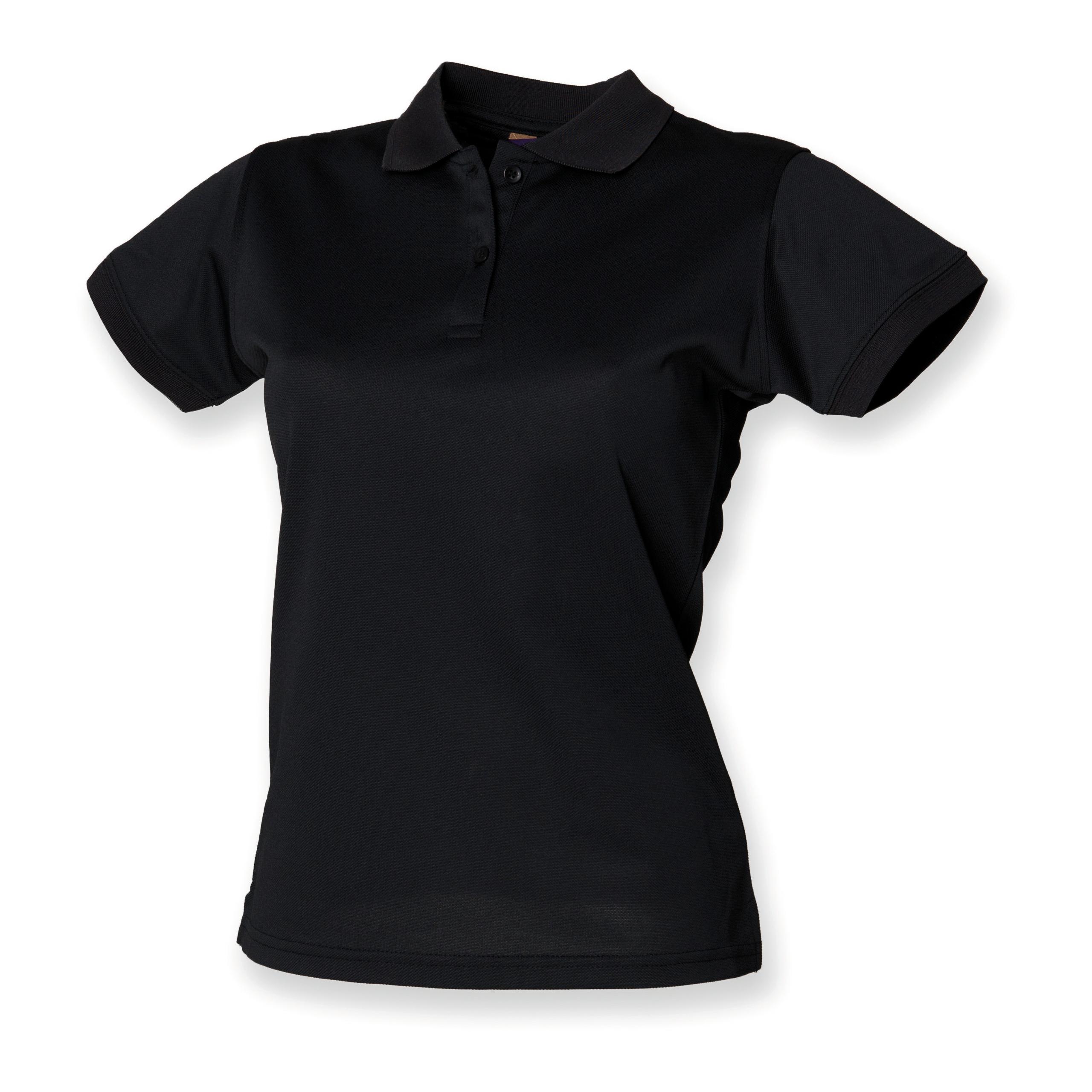 Henbury - POLO FEMME COOLPLUS - Black - XXL