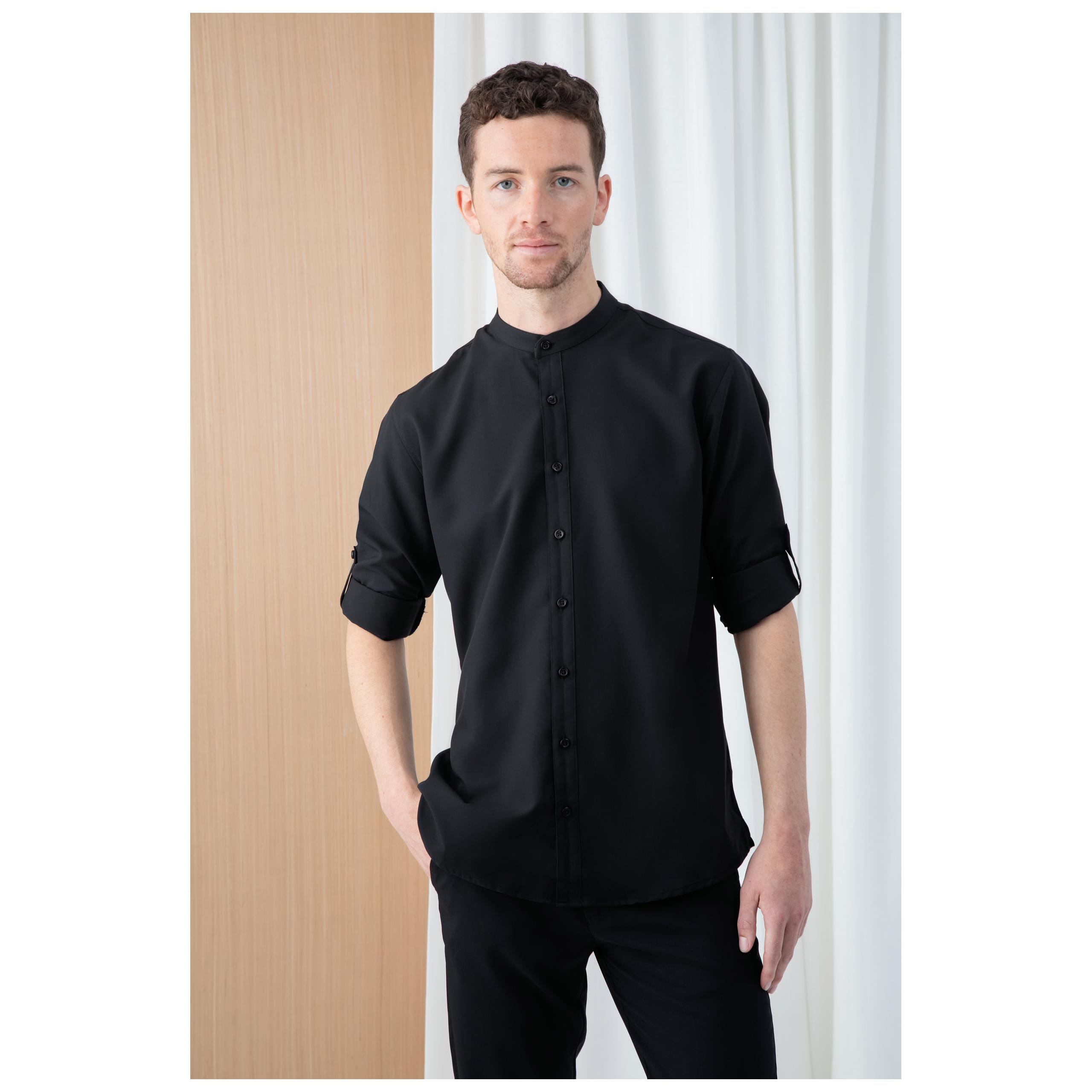 Henbury - Chemise Homme col Mao - Black - XXL