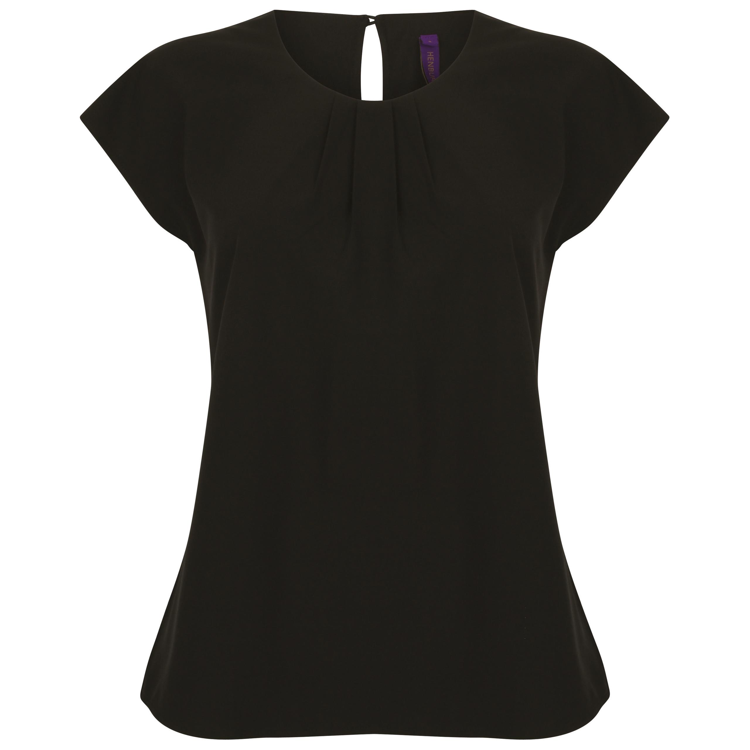 Henbury - Top col plissé femme - Black - 3XL