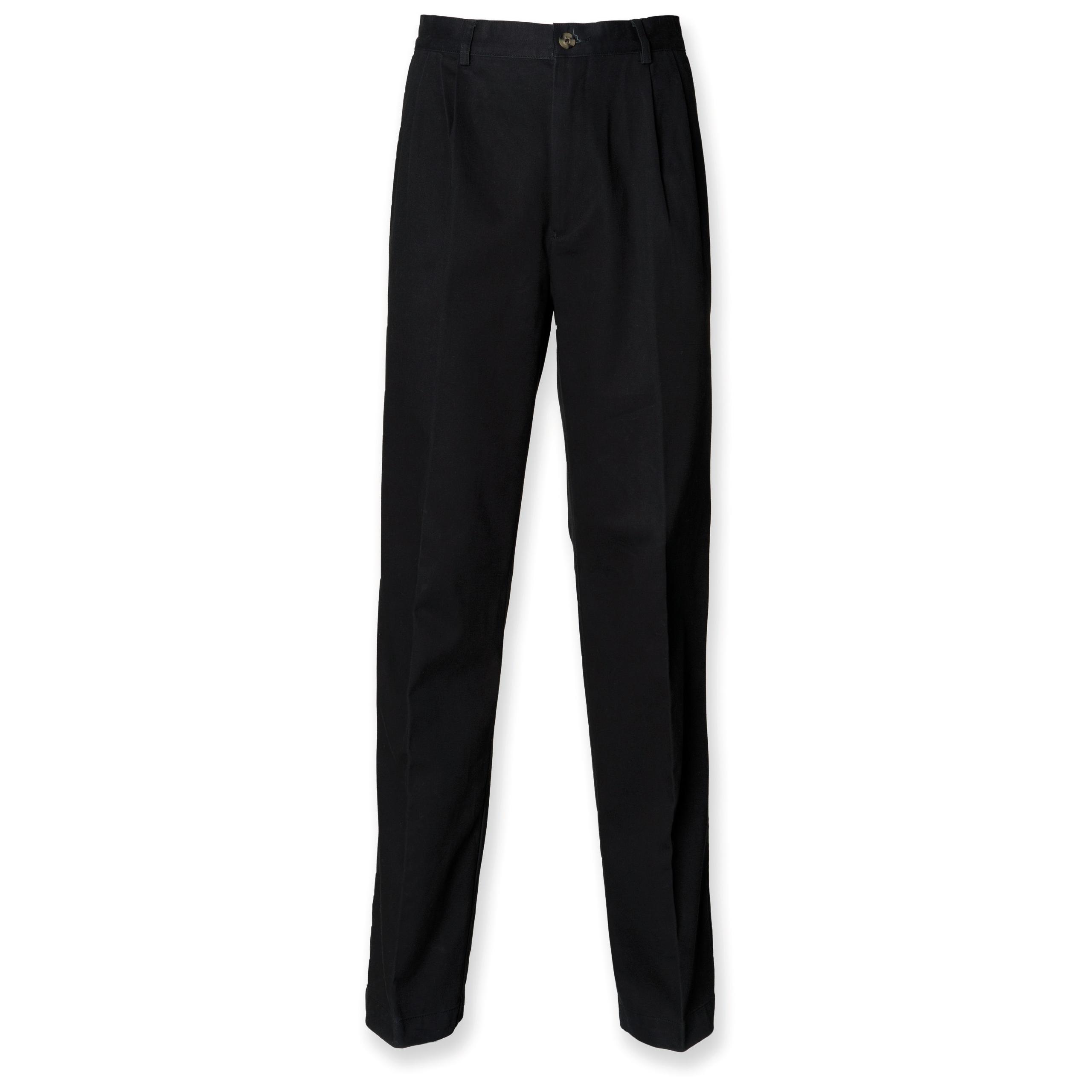 Henbury - PANTALON CHINO HOMME 65/35 - Black - 40 EU (30 UK)