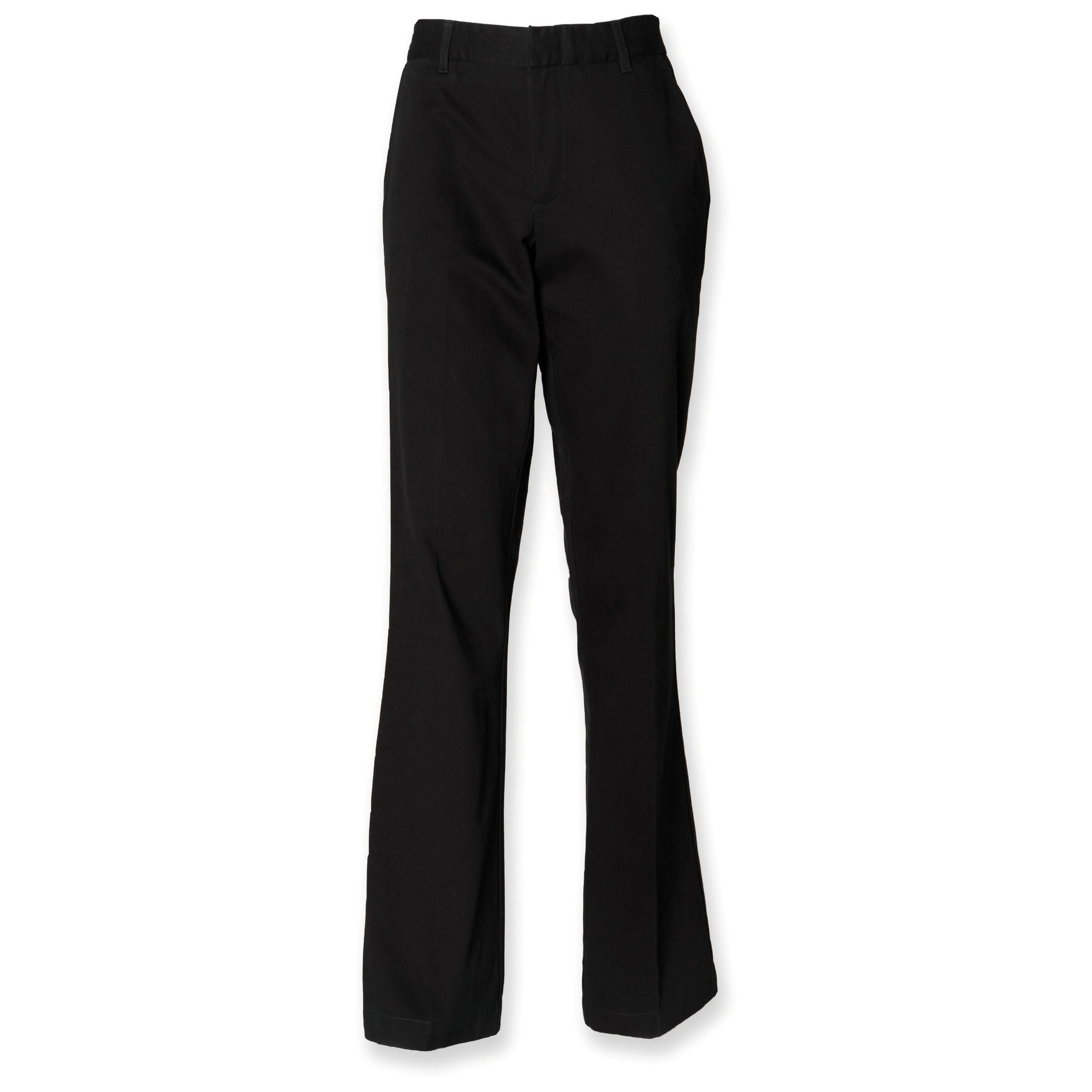 Henbury - PANTALON CHINO FEMME 65/35 - Black - 36 EU (8 UK)