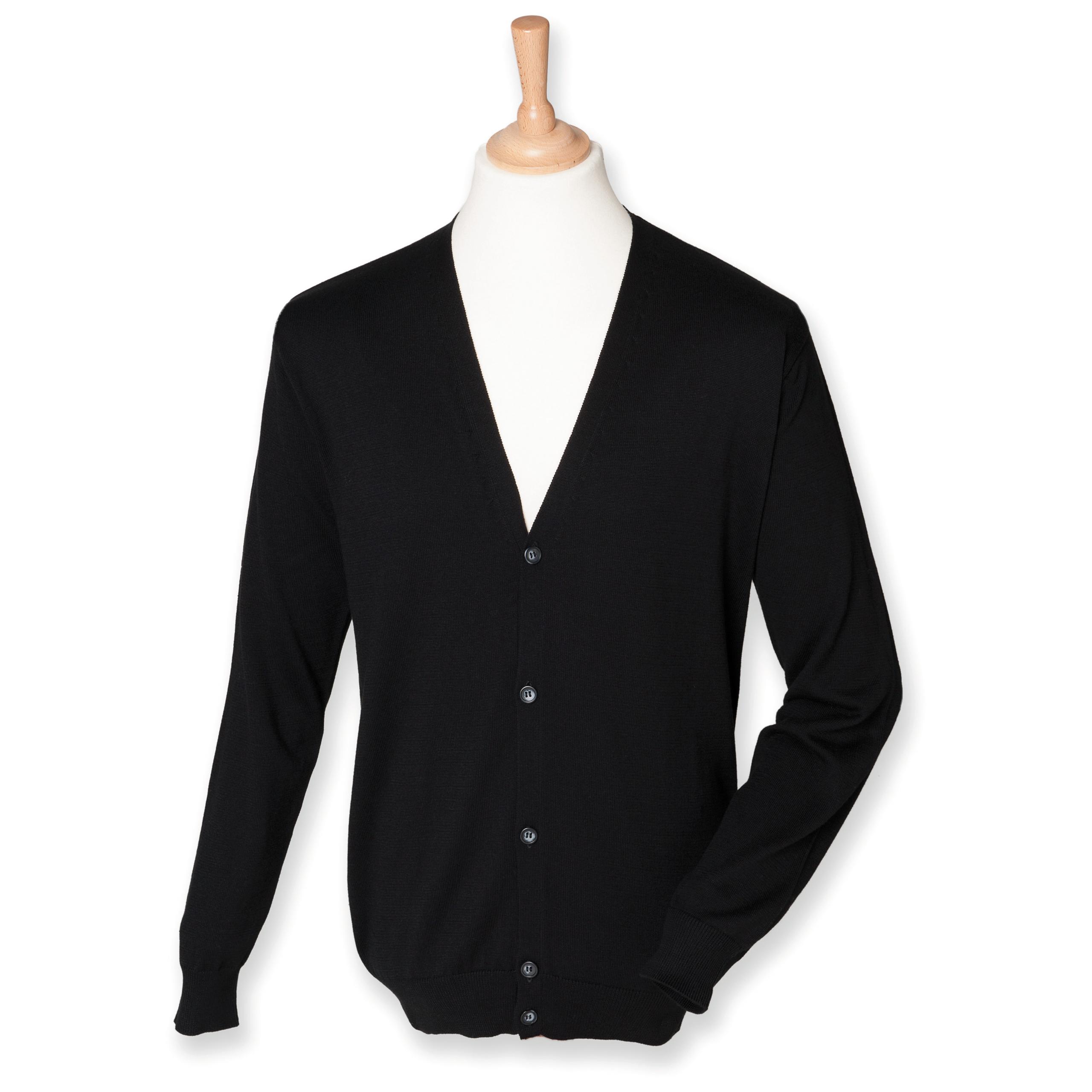 Henbury - CARDIGAN HOMME - Black - XXL