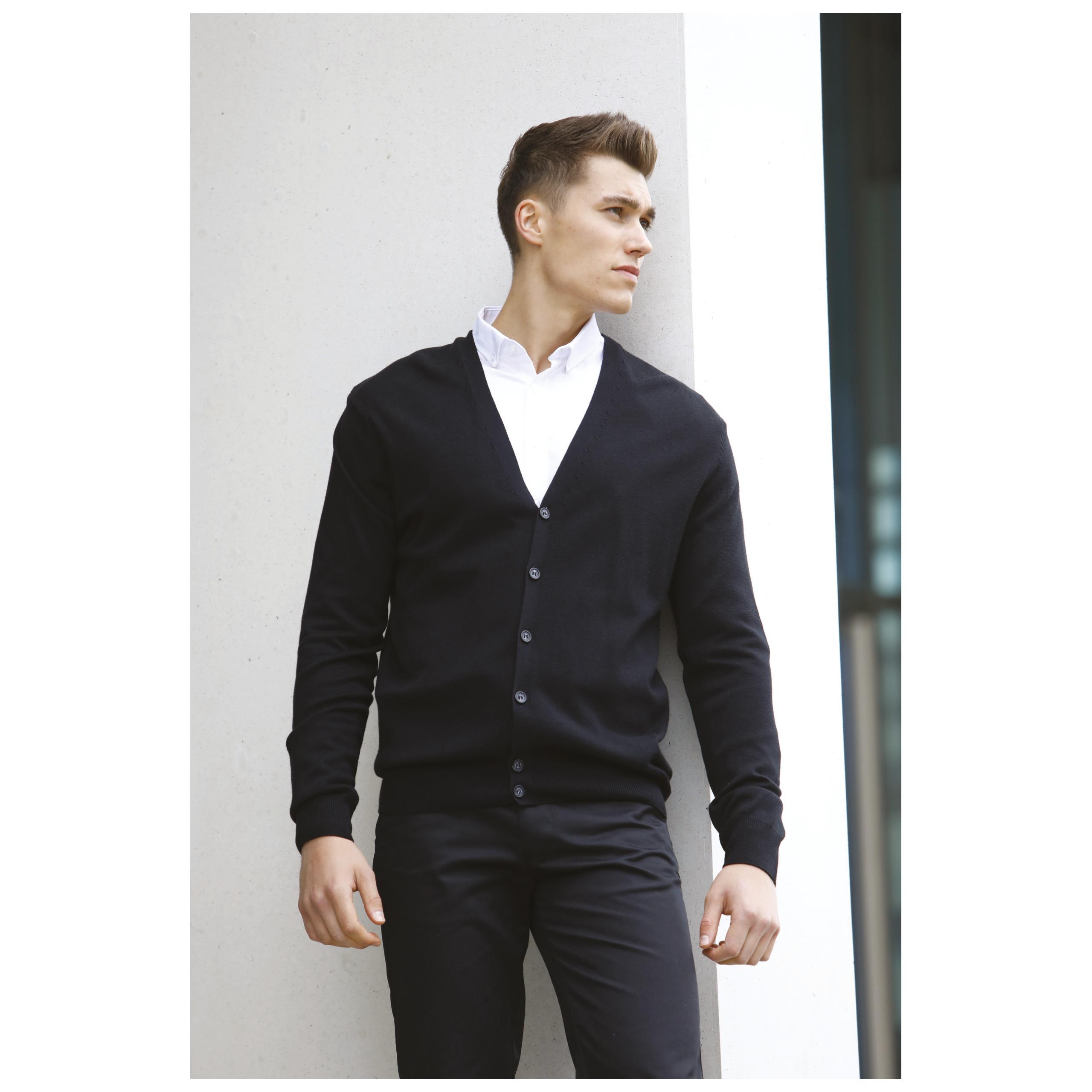 Henbury - CARDIGAN HOMME - Black - XXL