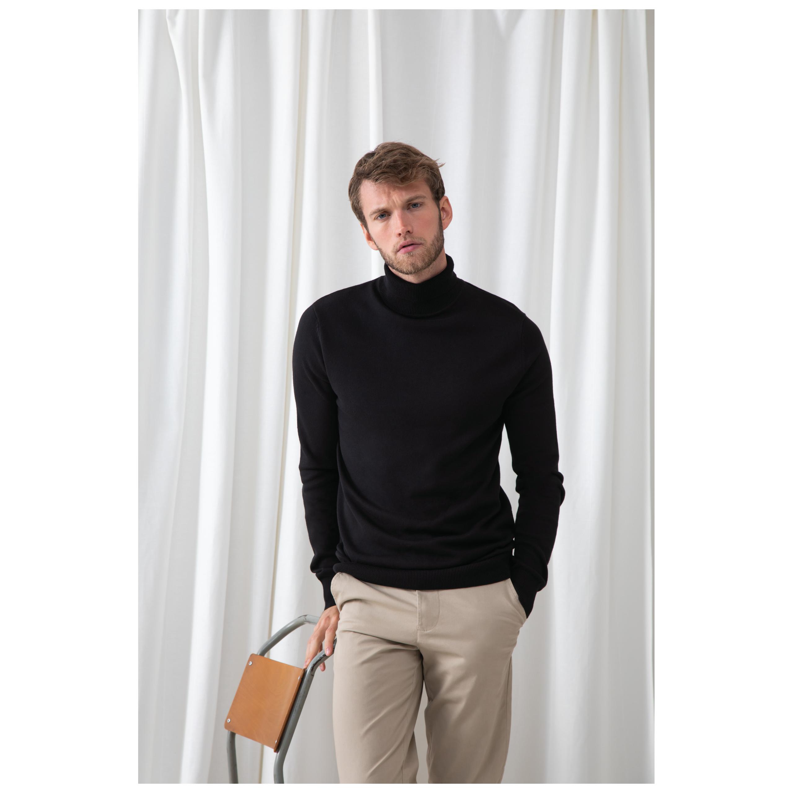 Henbury - Pull col roulé - Black - 3XL