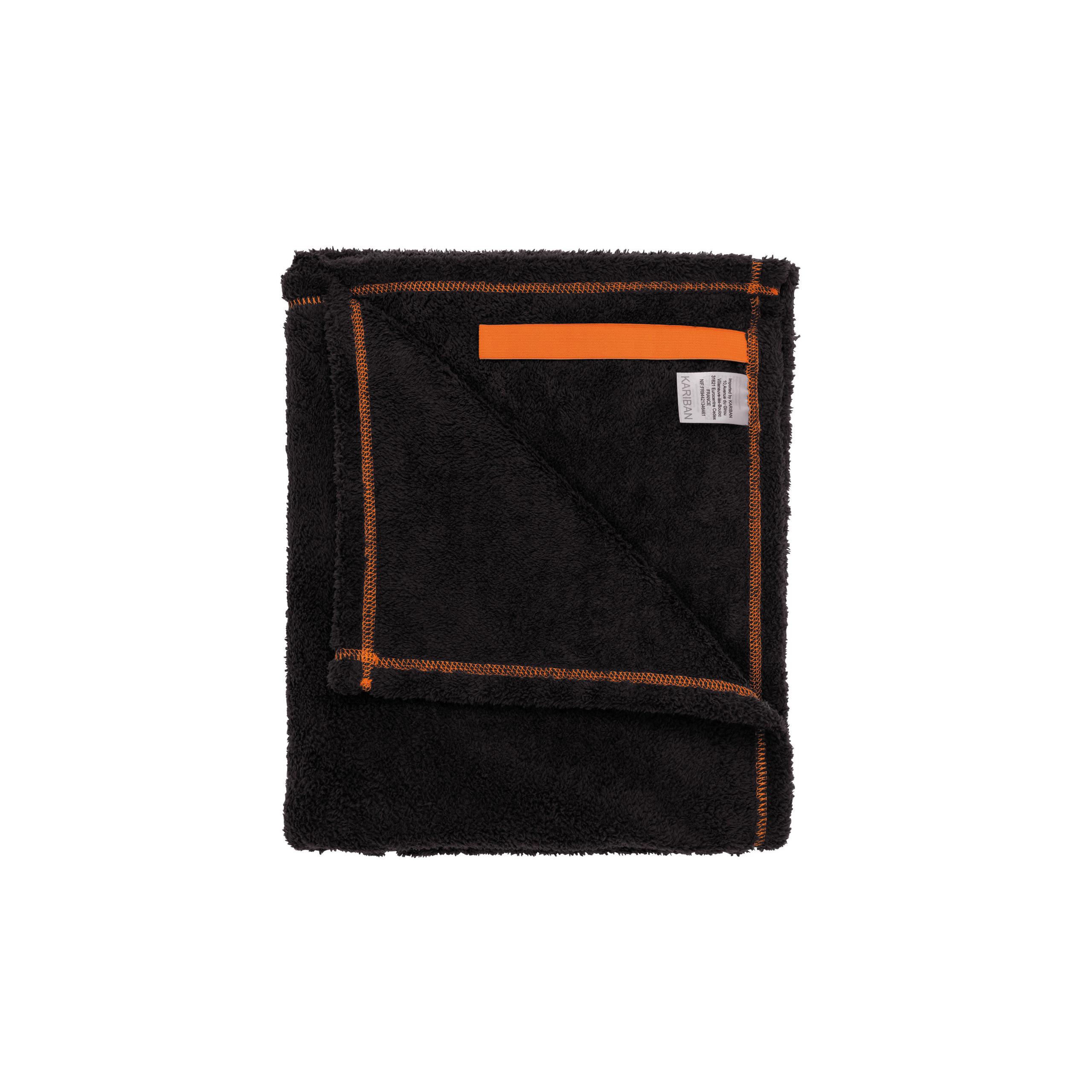 Kariban - Serviette microfibre ultra douce - Dark Grey / Orange - One Size