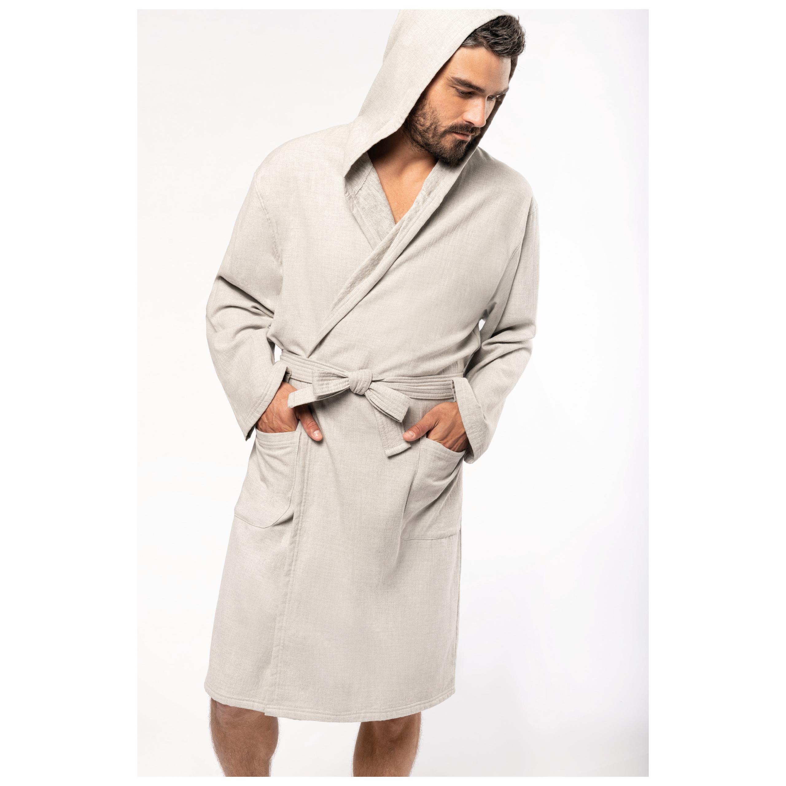 Kariban - Peignoir de bain à capuche Bio - Linen Grey - XXL/3XL