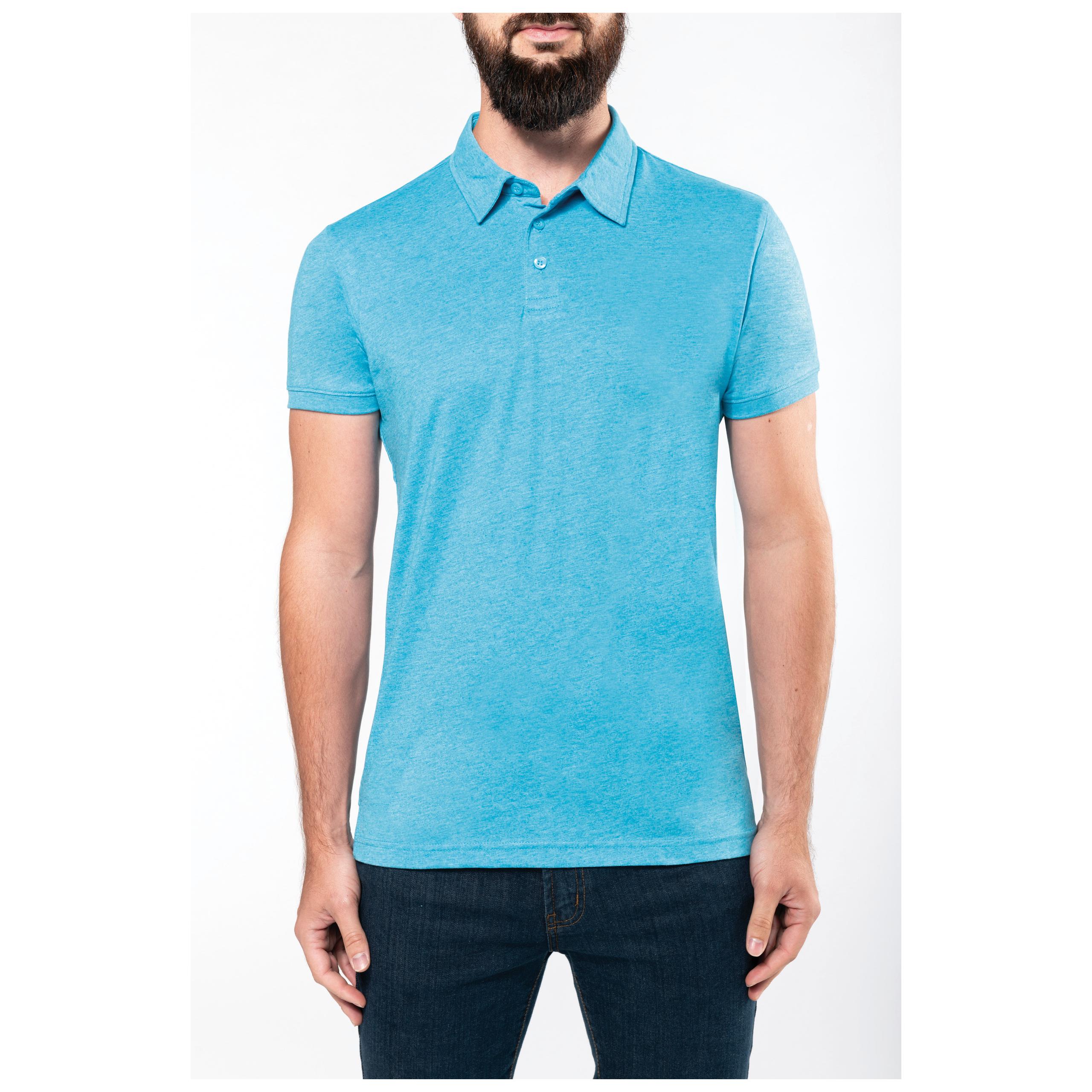 Kariban - Polo manches courtes "mélange" - Green Heather - S