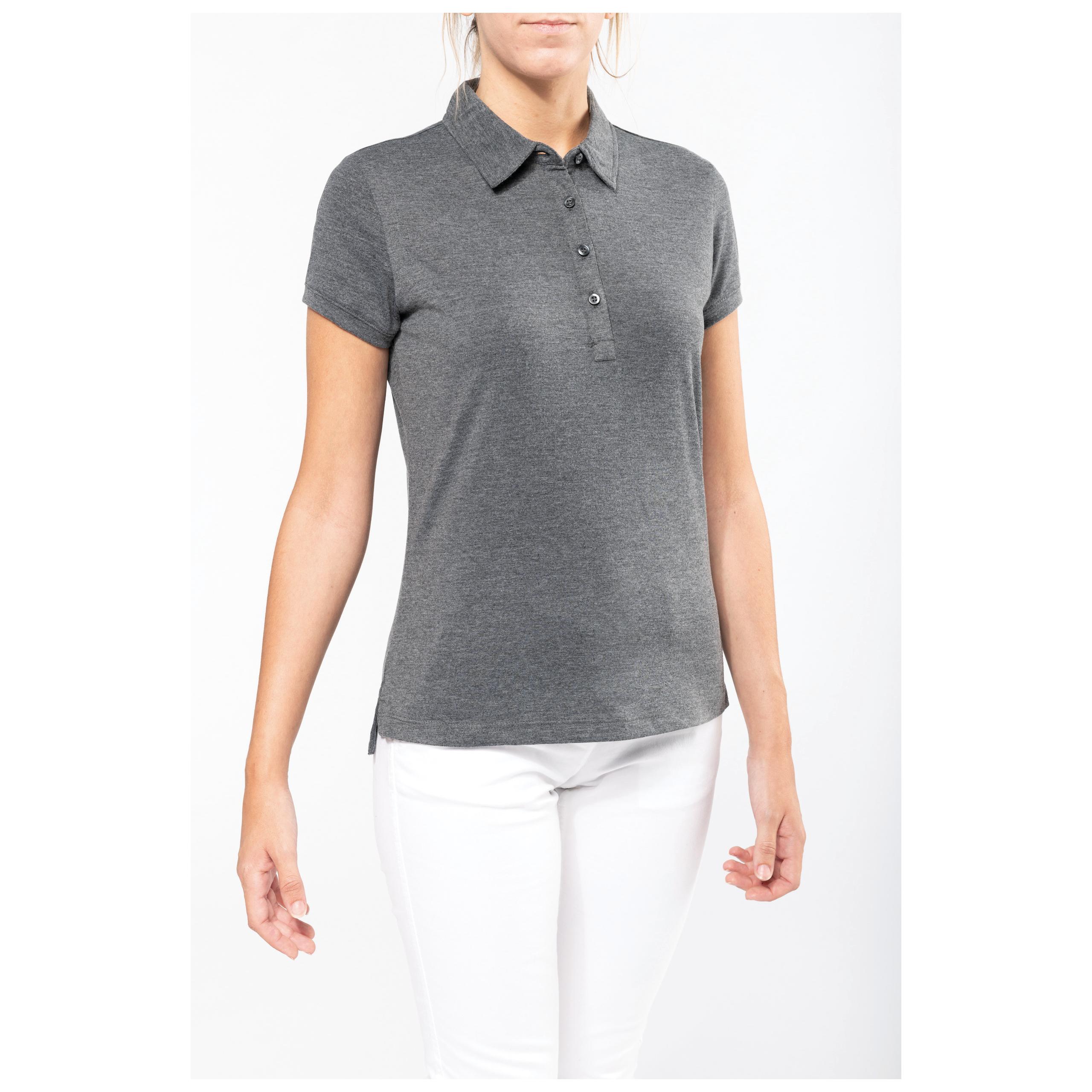 Kariban - Polo manches courtes "mélange" femme - Dark Grey Heather - S