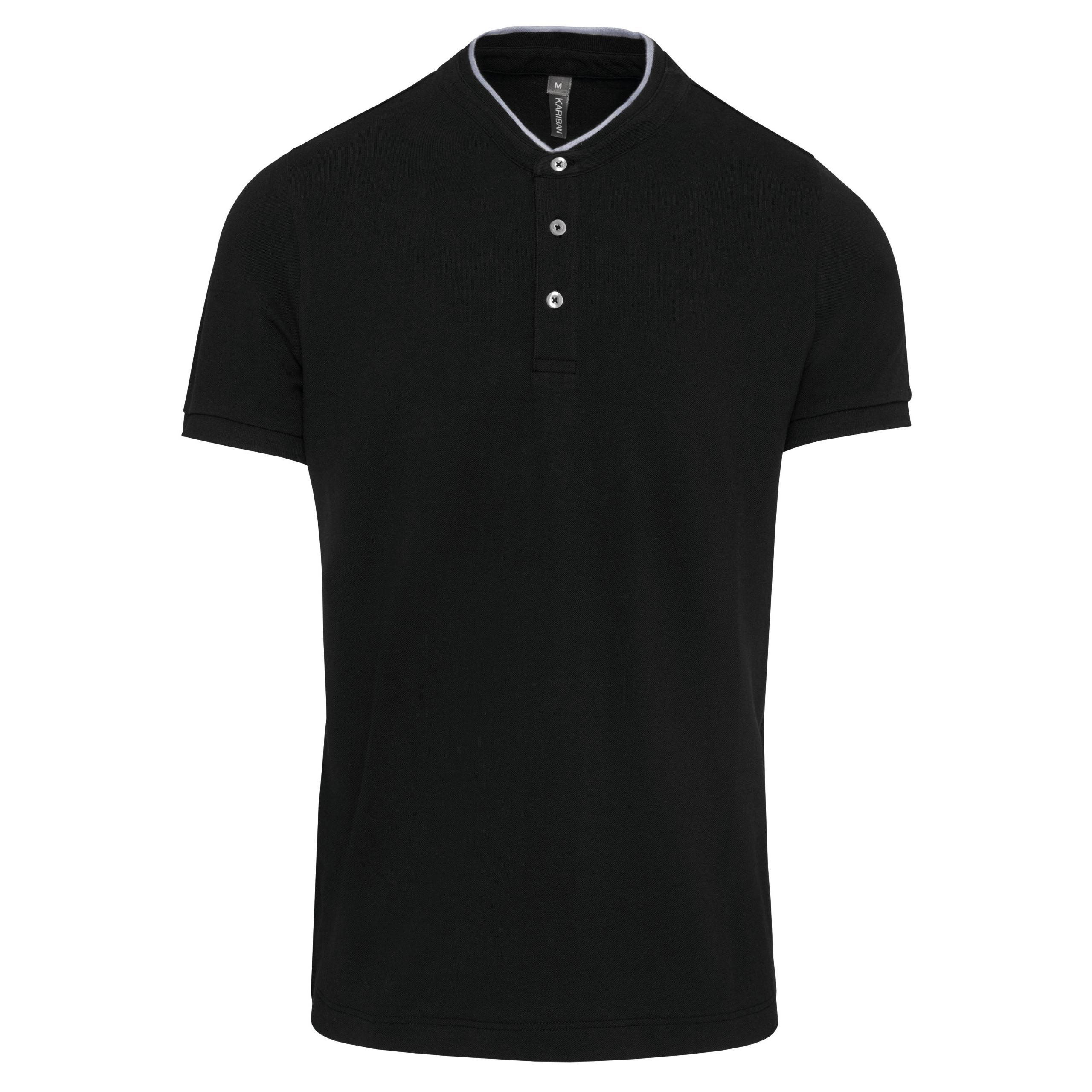 Kariban - Polo col mao manches courtes homme - Black / Oxford Grey - XS