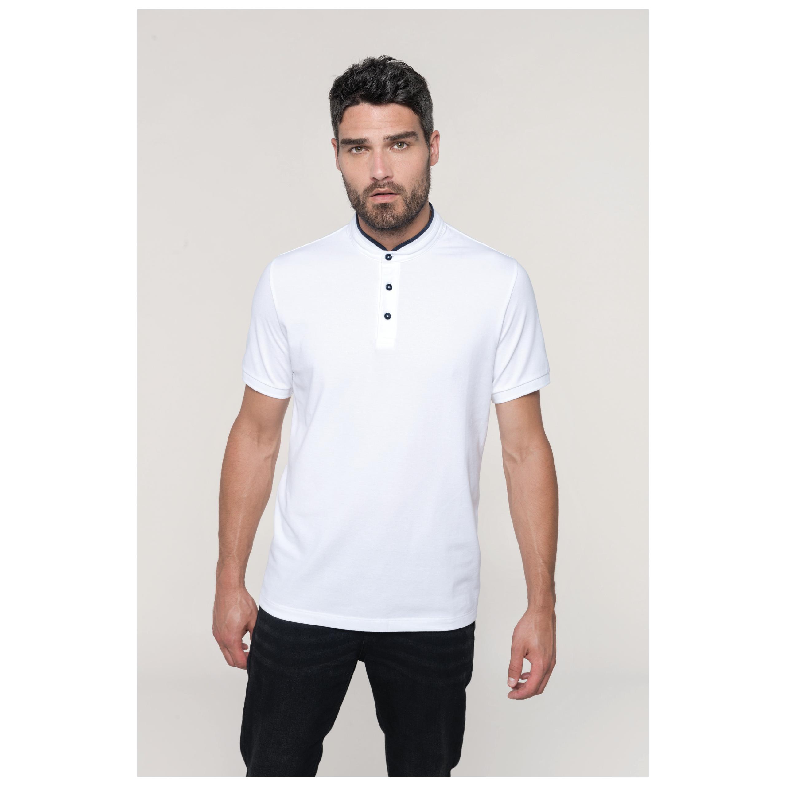 Kariban - Polo col mao manches courtes homme - Black / Oxford Grey - XS