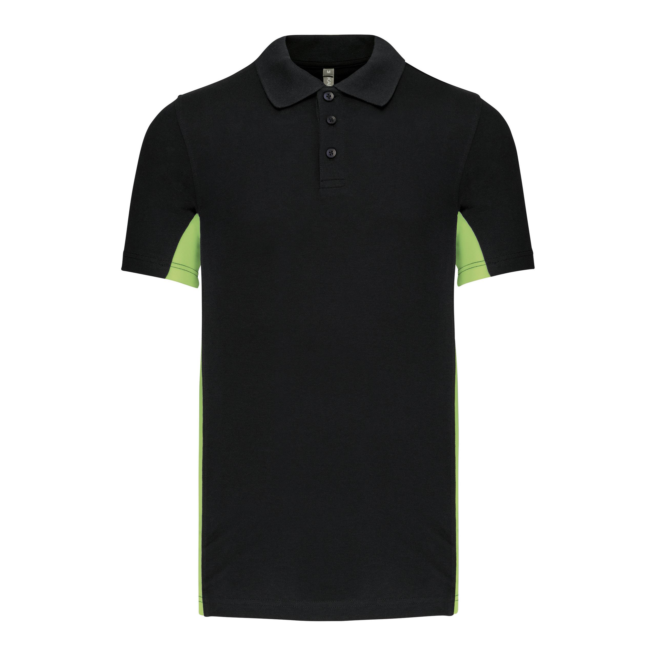 Kariban - Flag > polo bicolore manches courtes - Black / Lime - M