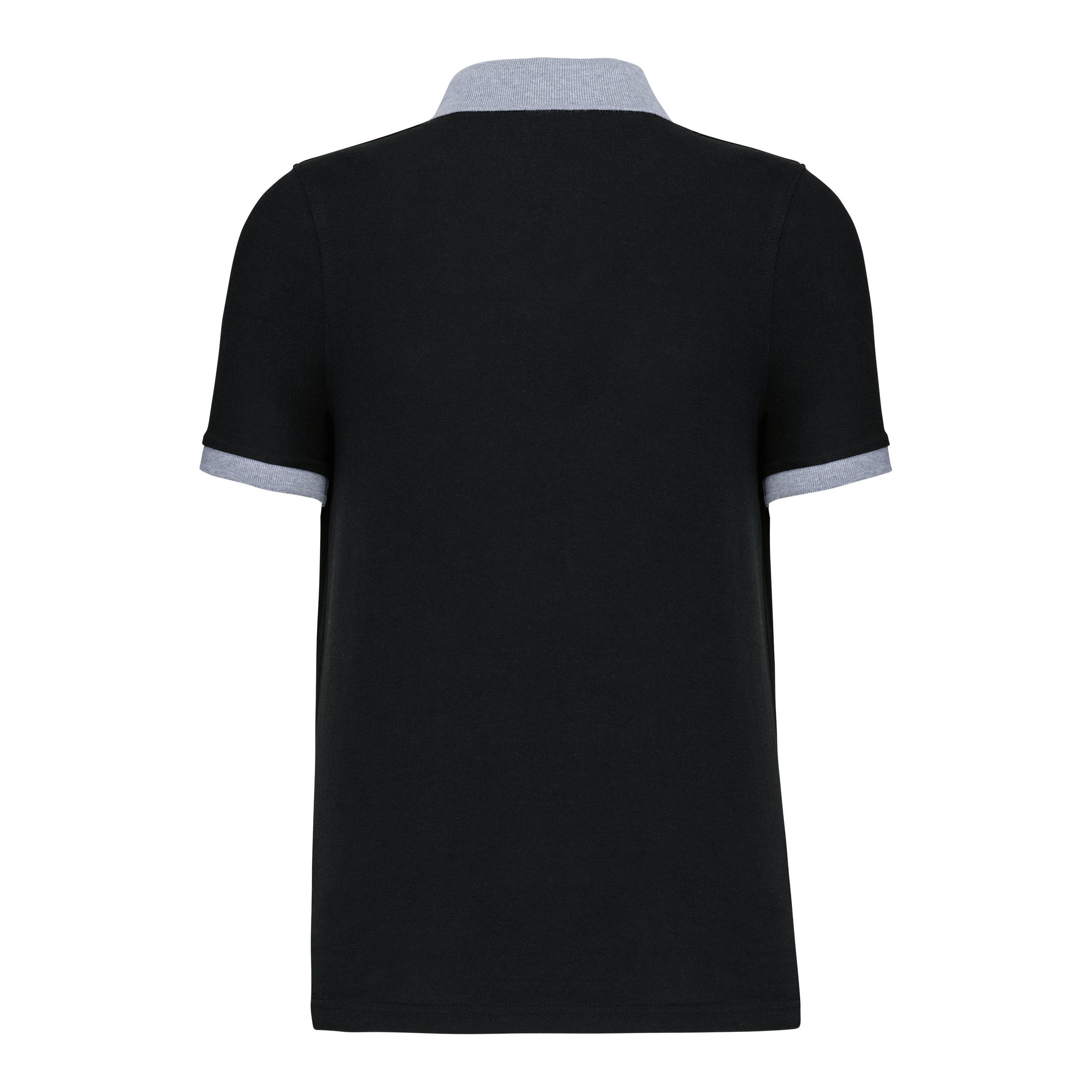 Kariban - Polo piqué bicolore homme - Black / Oxford Grey - S