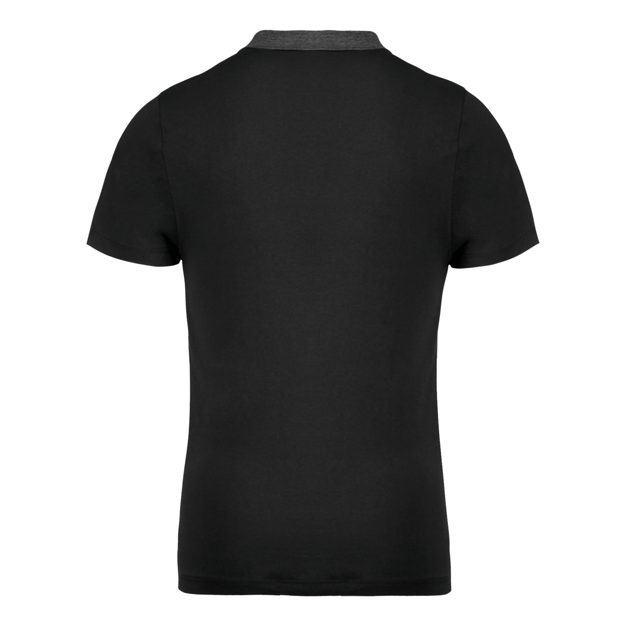 Kariban - Polo jersey bicolore homme - Black / Dark Grey Heather - S