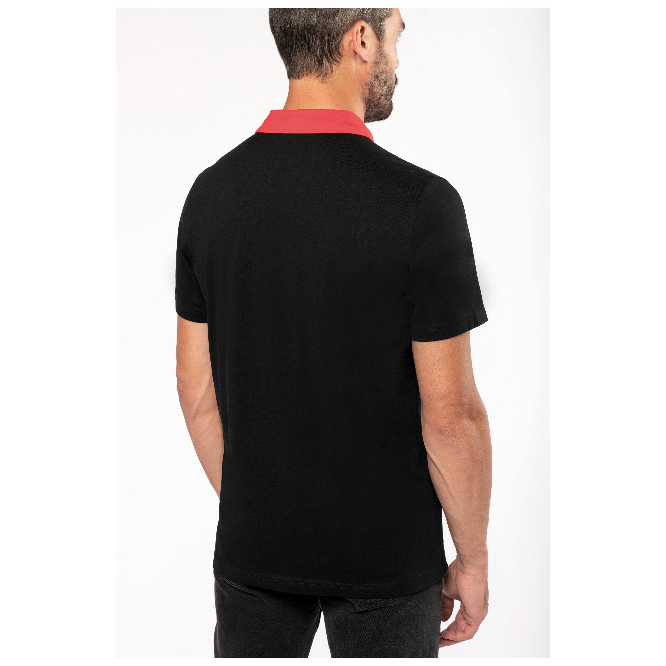 Kariban - Polo jersey bicolore homme - Black / Dark Grey Heather - S