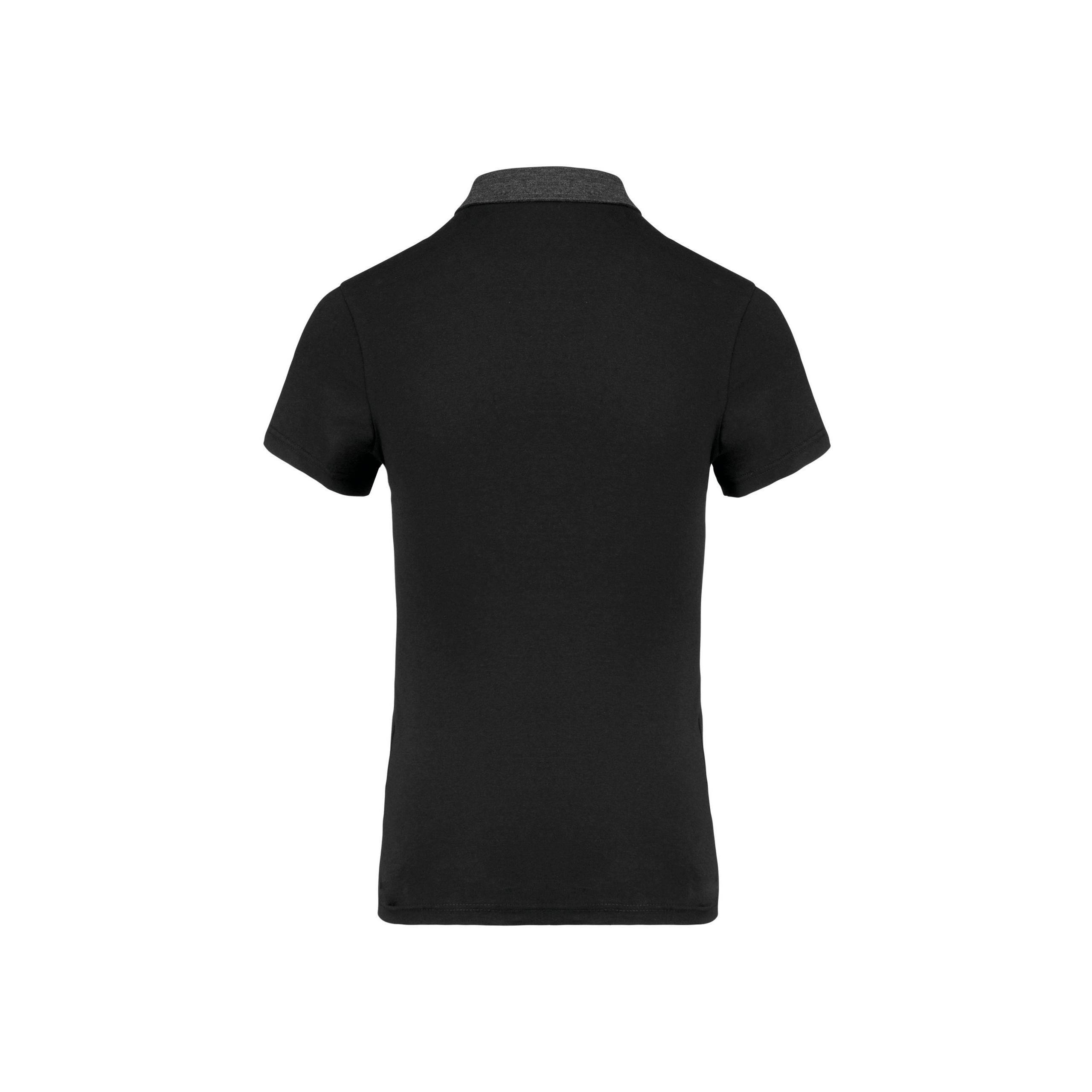 Kariban - Polo jersey bicolore femme - Black / Dark Grey Heather - XS