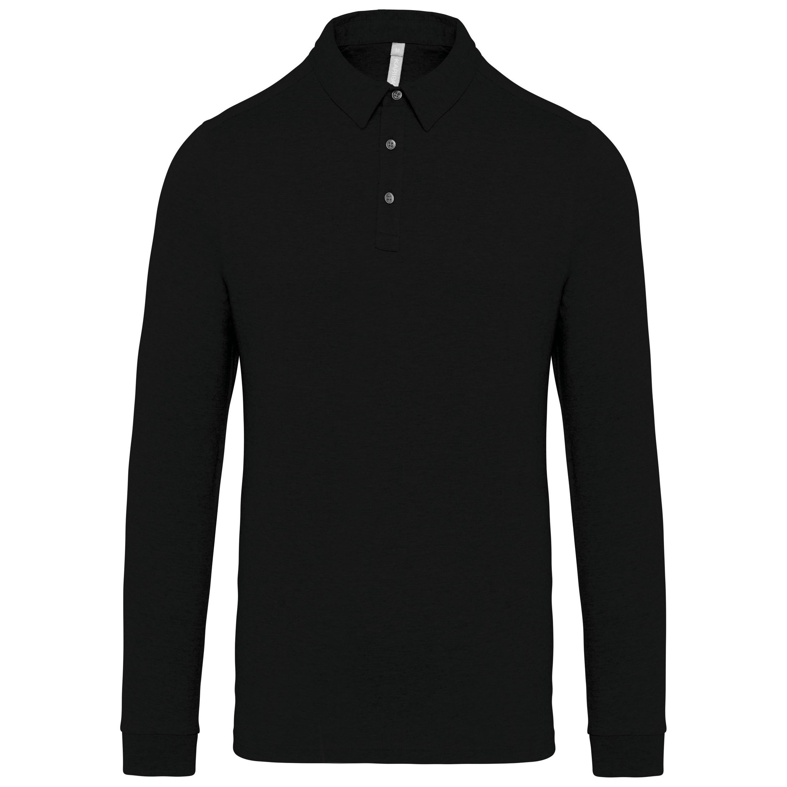 Kariban - Polo jersey manches longues homme - Black - S