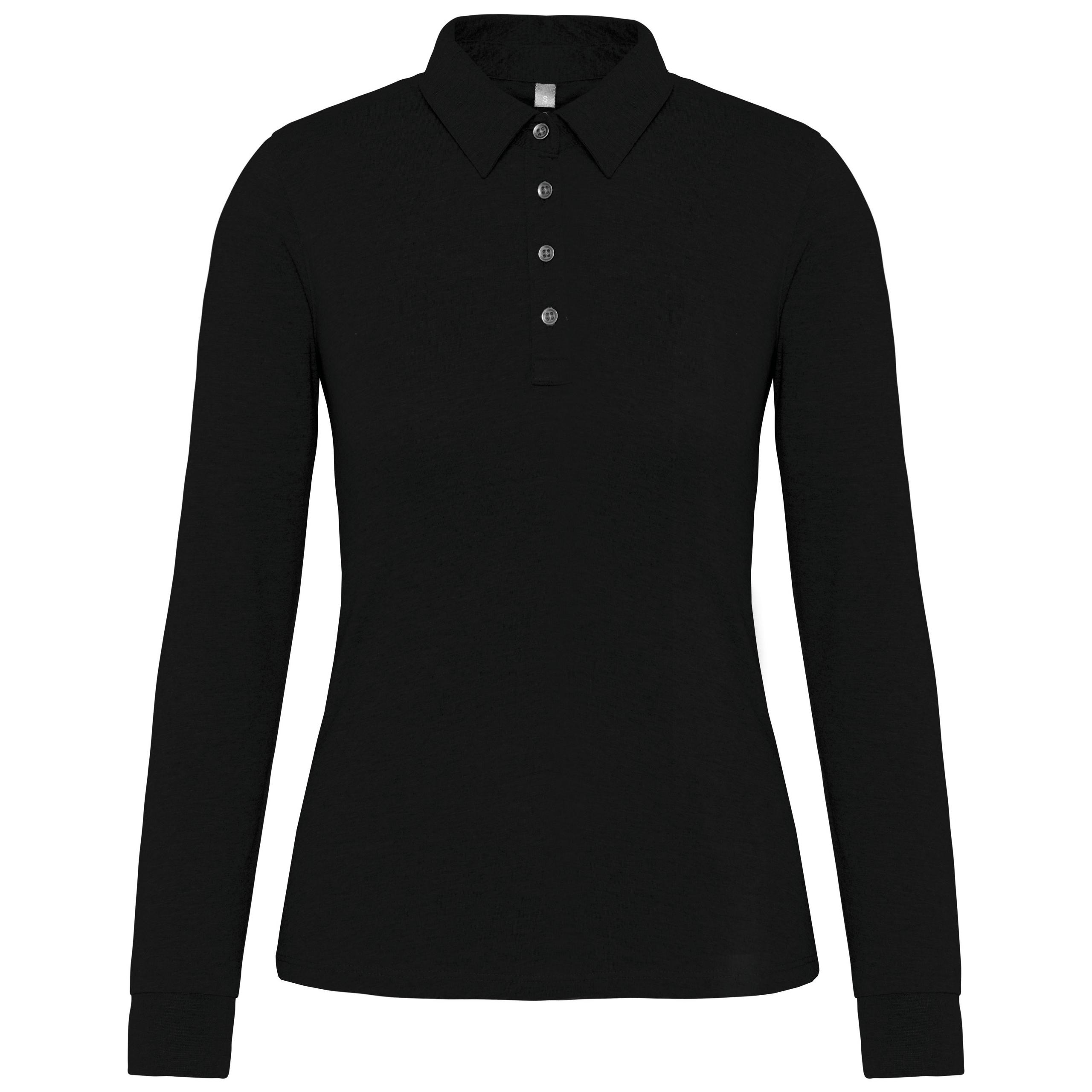 Kariban - Polo jersey manches longues femme - Black - XS