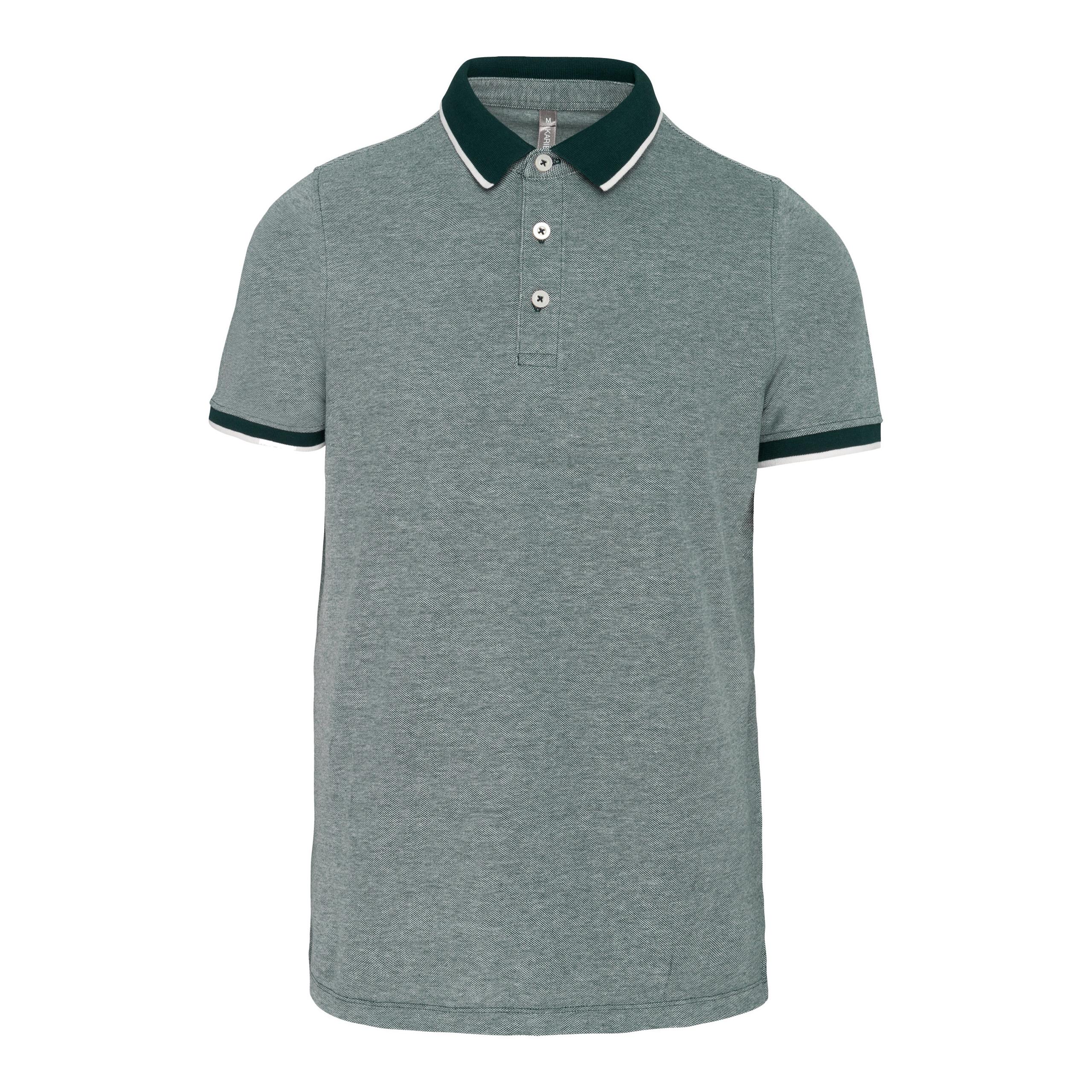 Kariban - Polo bicolore homme - Marl Fir Green - S