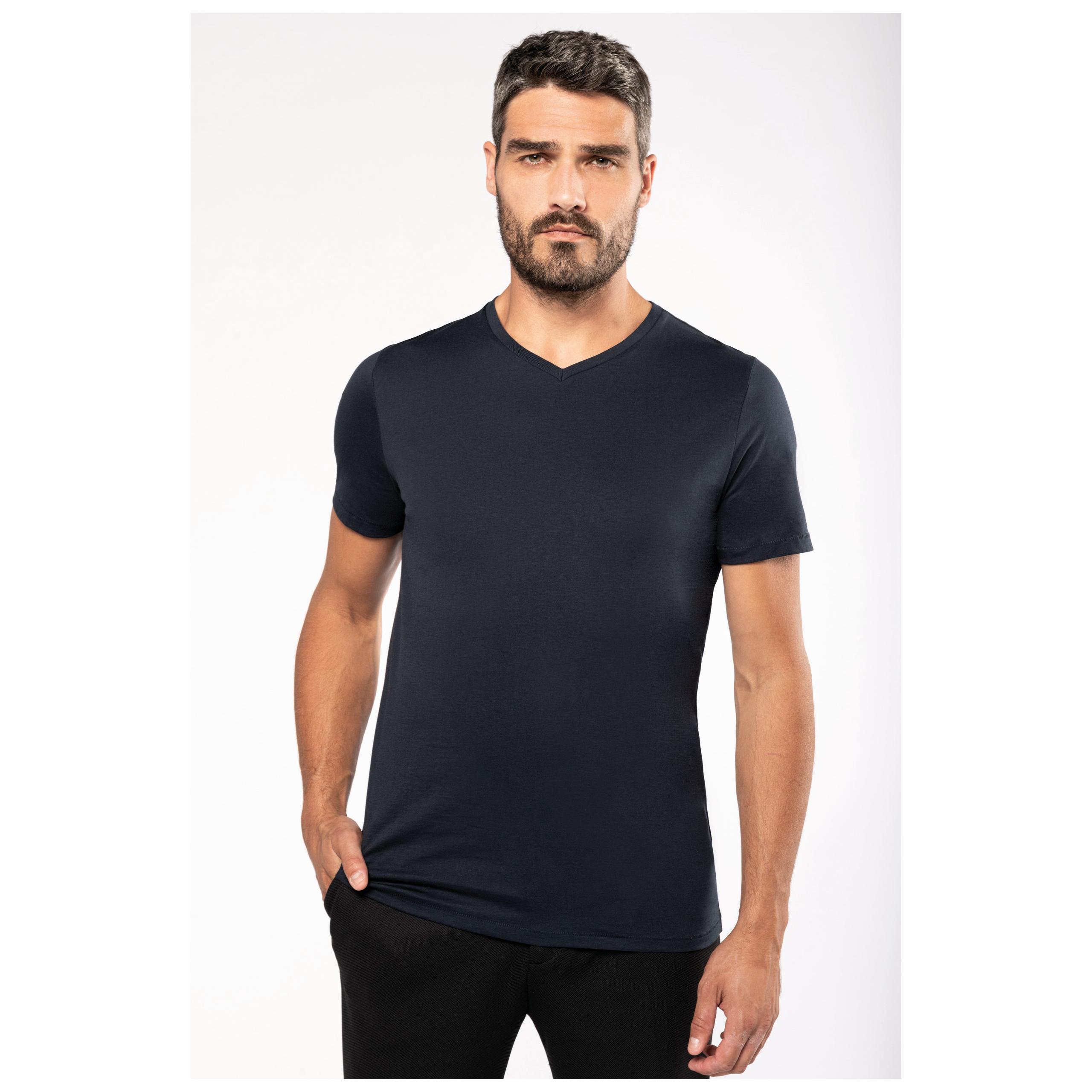 Kariban - T-shirt Supima® col V manches courtes homme - Black - S