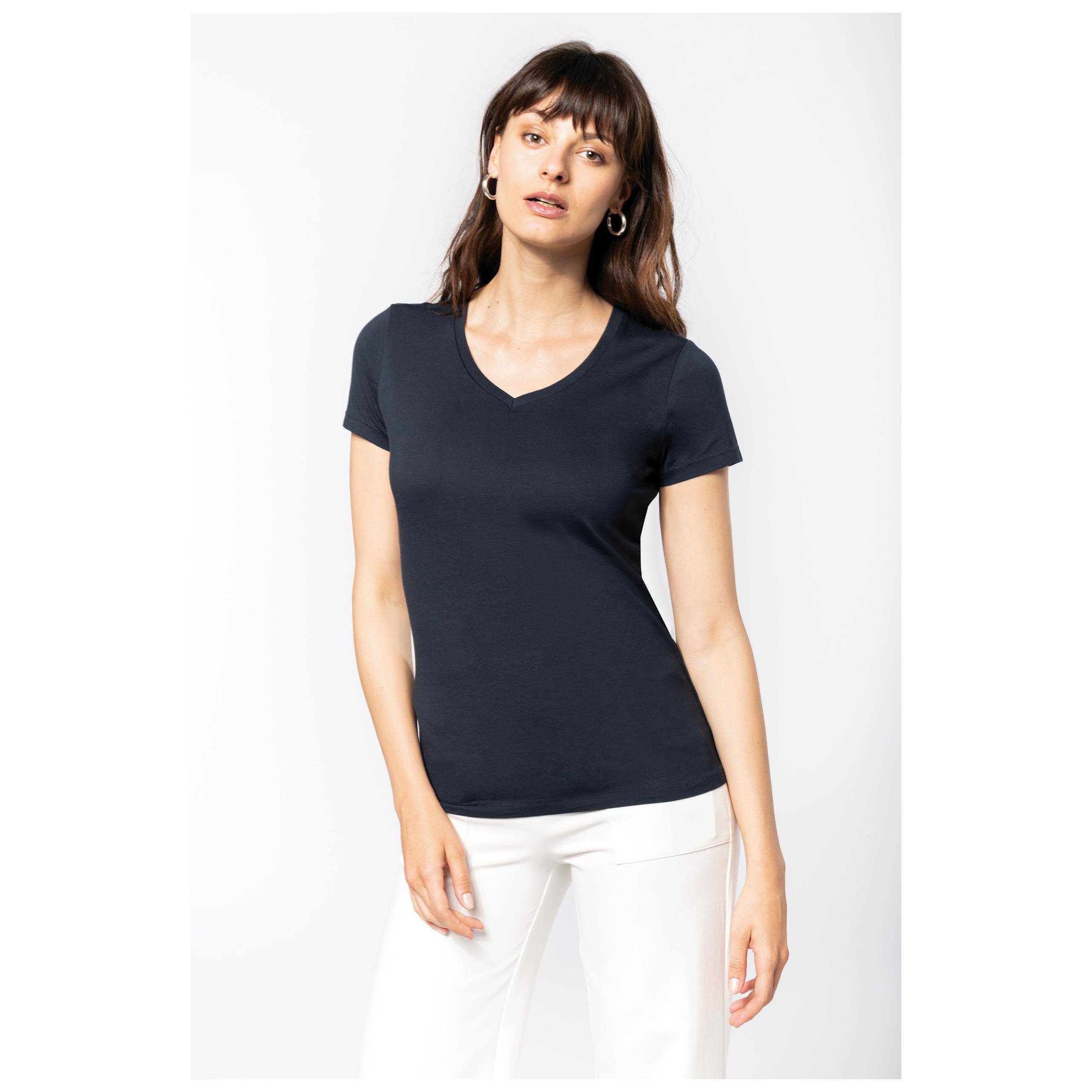 Kariban - T-shirt Supima® col V manches courtes femme - Black - XS