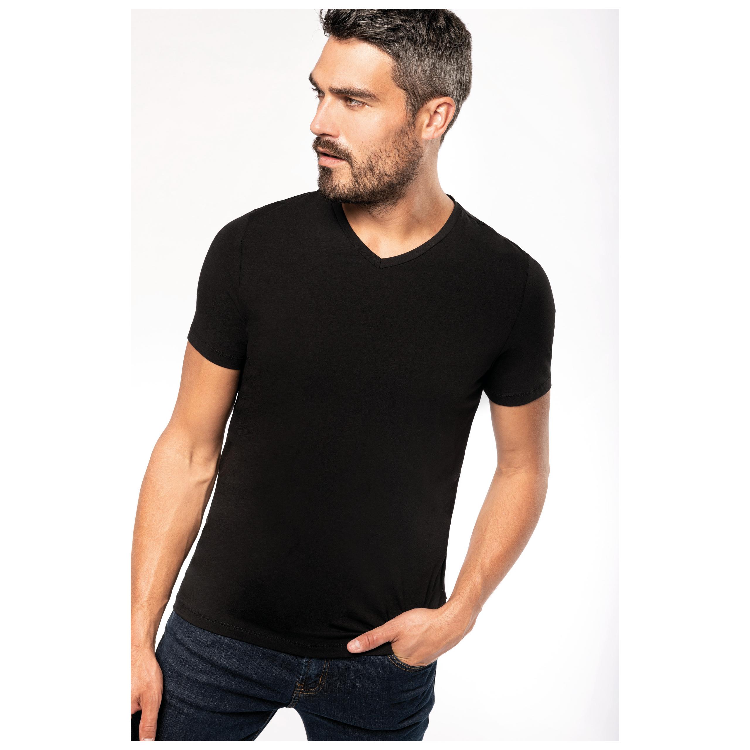 Kariban - T-shirt manches courtes col V homme - Black - S