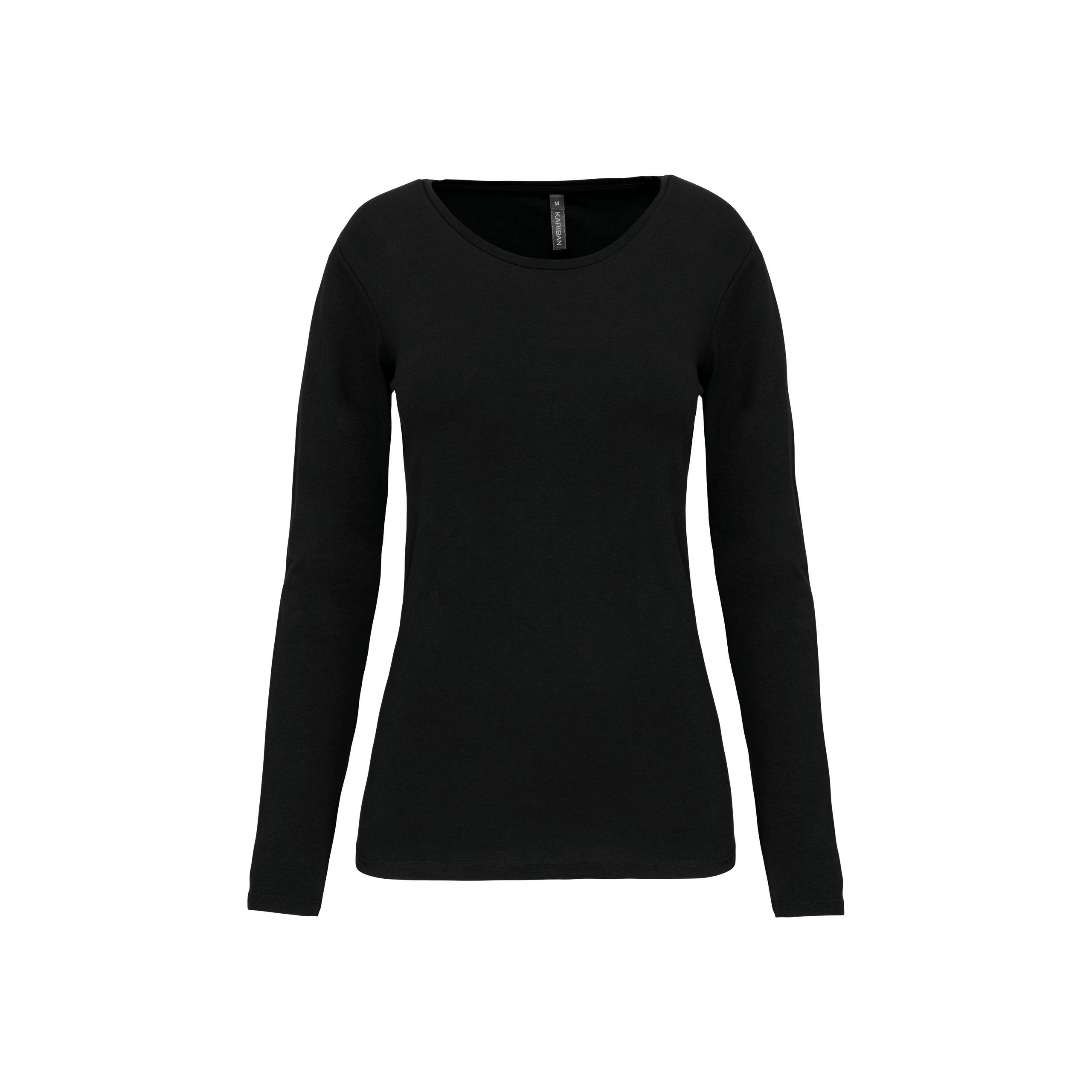 Kariban - T-shirt col rond manches longues femme - Black - S