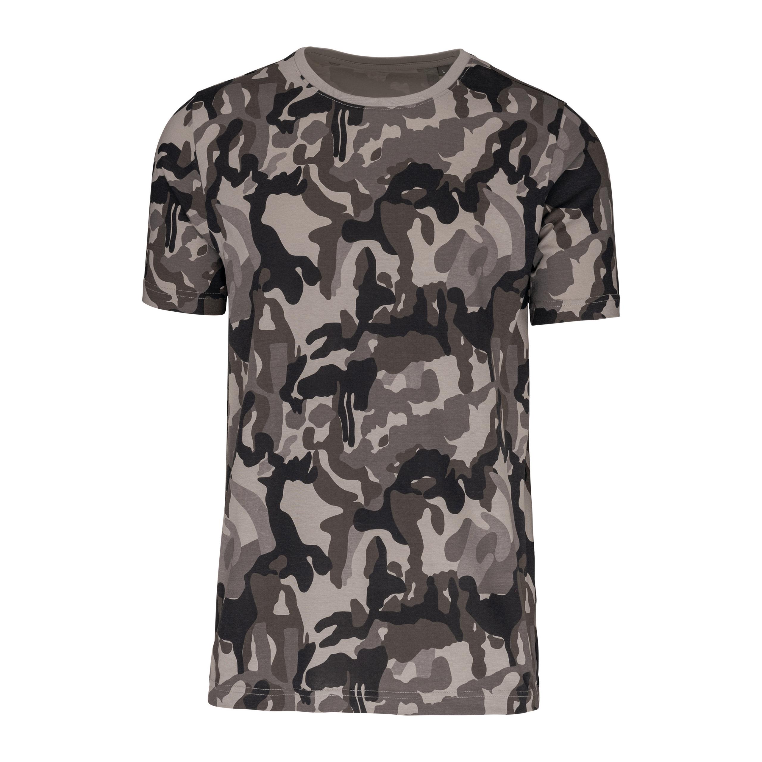 Kariban - T-shirt camo manches courtes homme - Grey Camouflage - S