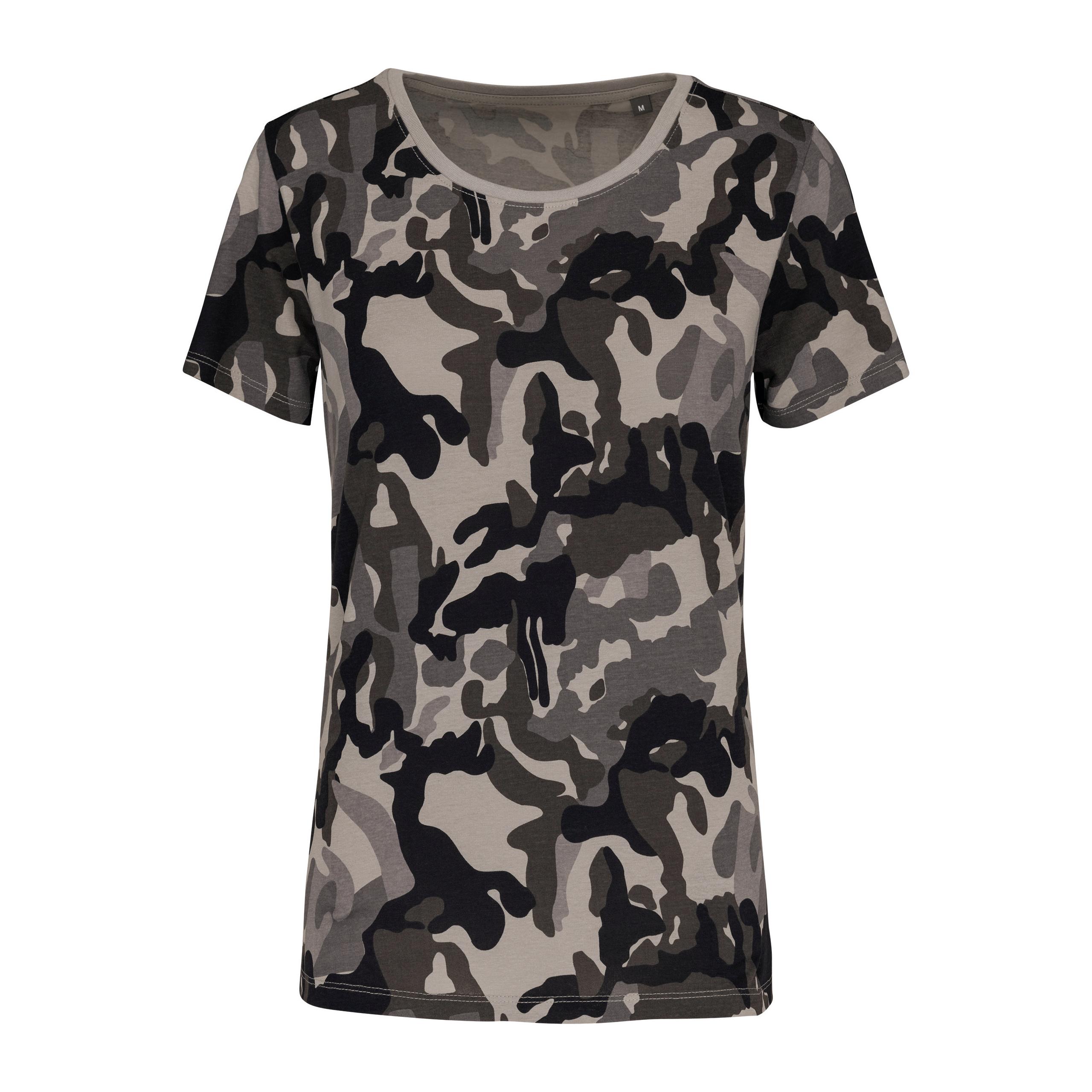 Kariban - T-shirt camo manches courtes femme - Grey Camouflage - XS