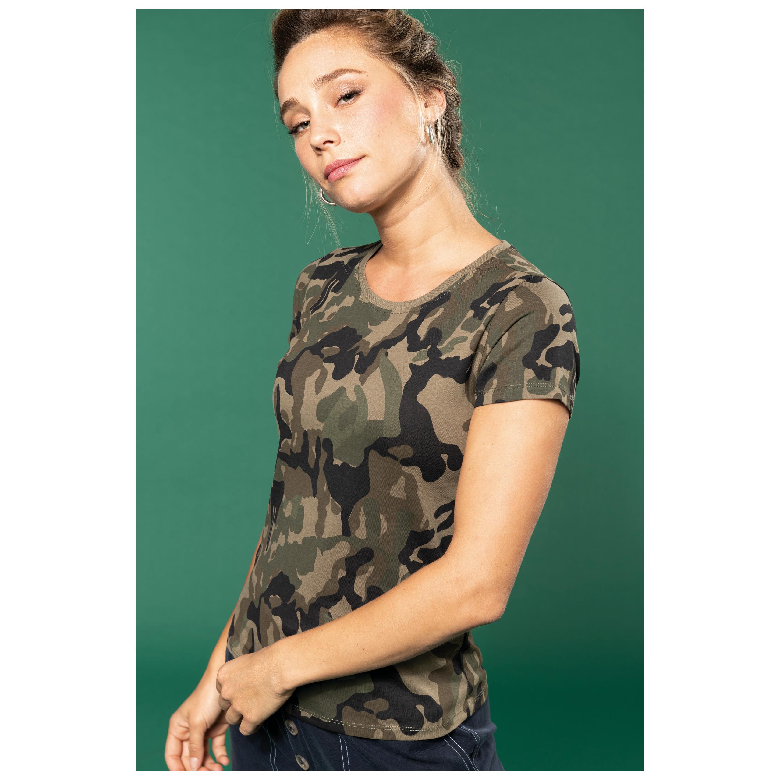 Kariban - T-shirt camo manches courtes femme - Grey Camouflage - XS