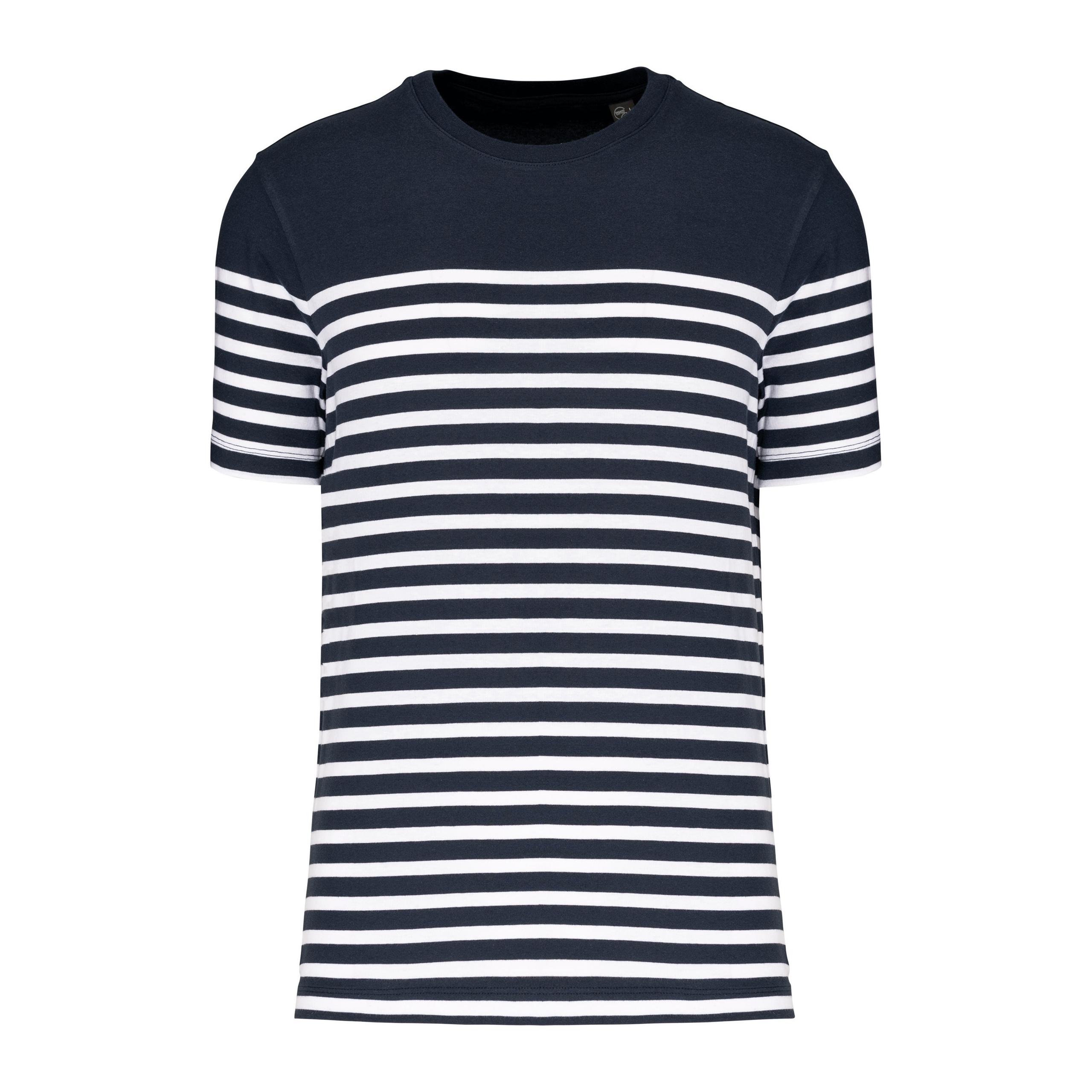 Kariban - T-shirt marin col rond Bio homme - Navy / White Stripes - S