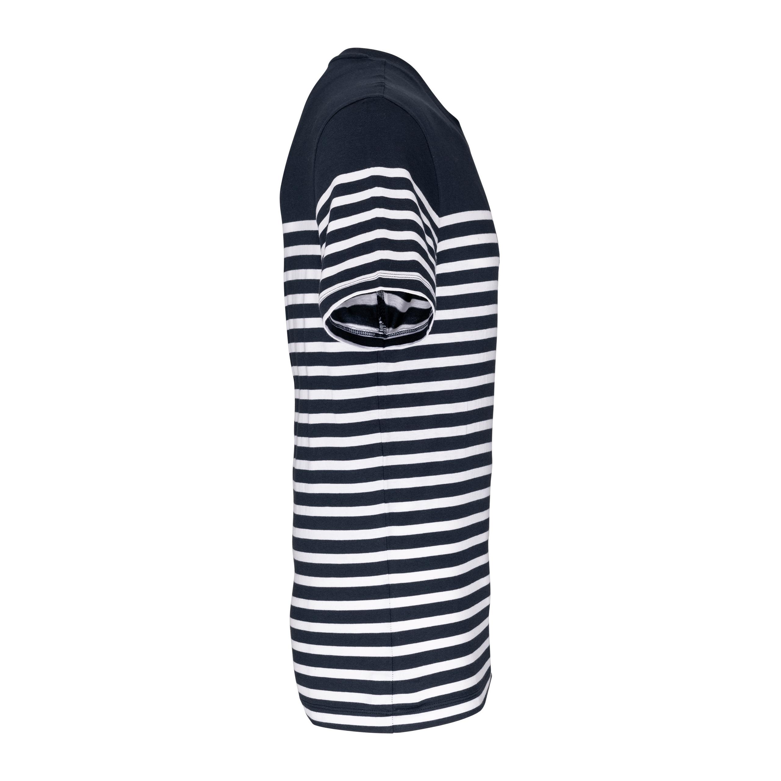 Kariban - T-shirt marin col rond Bio homme - Navy / White Stripes - S