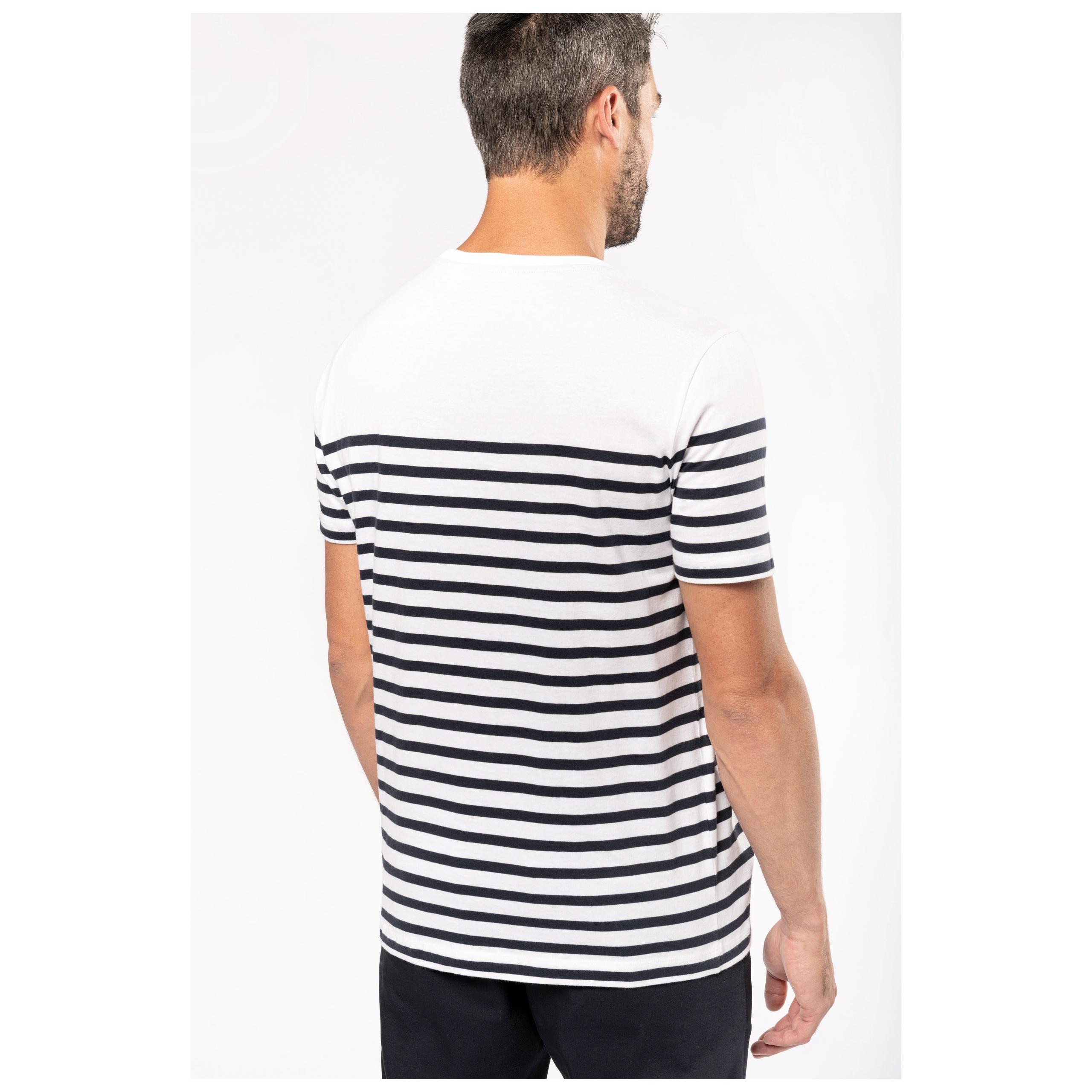 Kariban - T-shirt marin col rond Bio homme - Navy / White Stripes - S